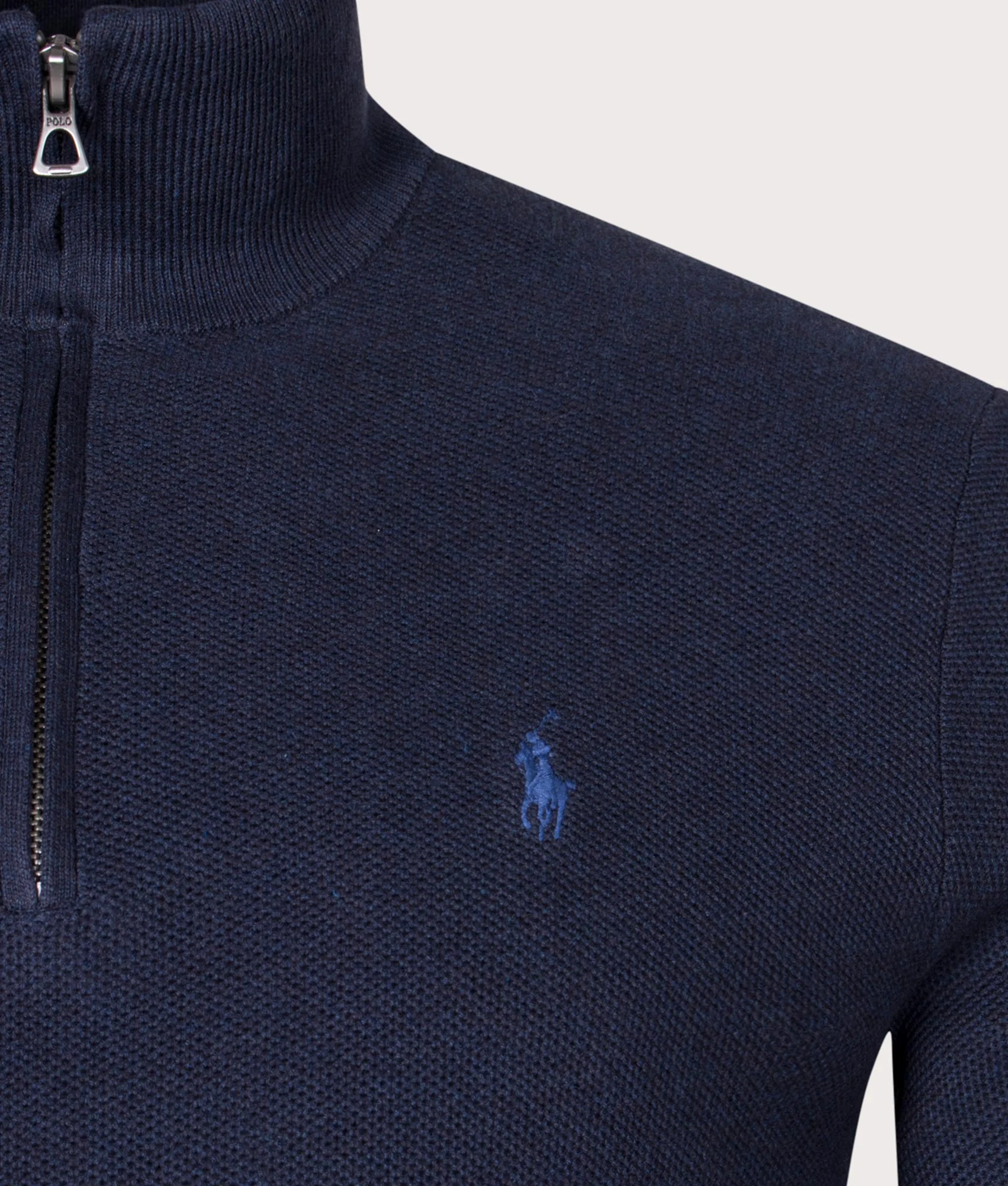 Contrast Logo Quarter Zip Knit Jumper - Image 2