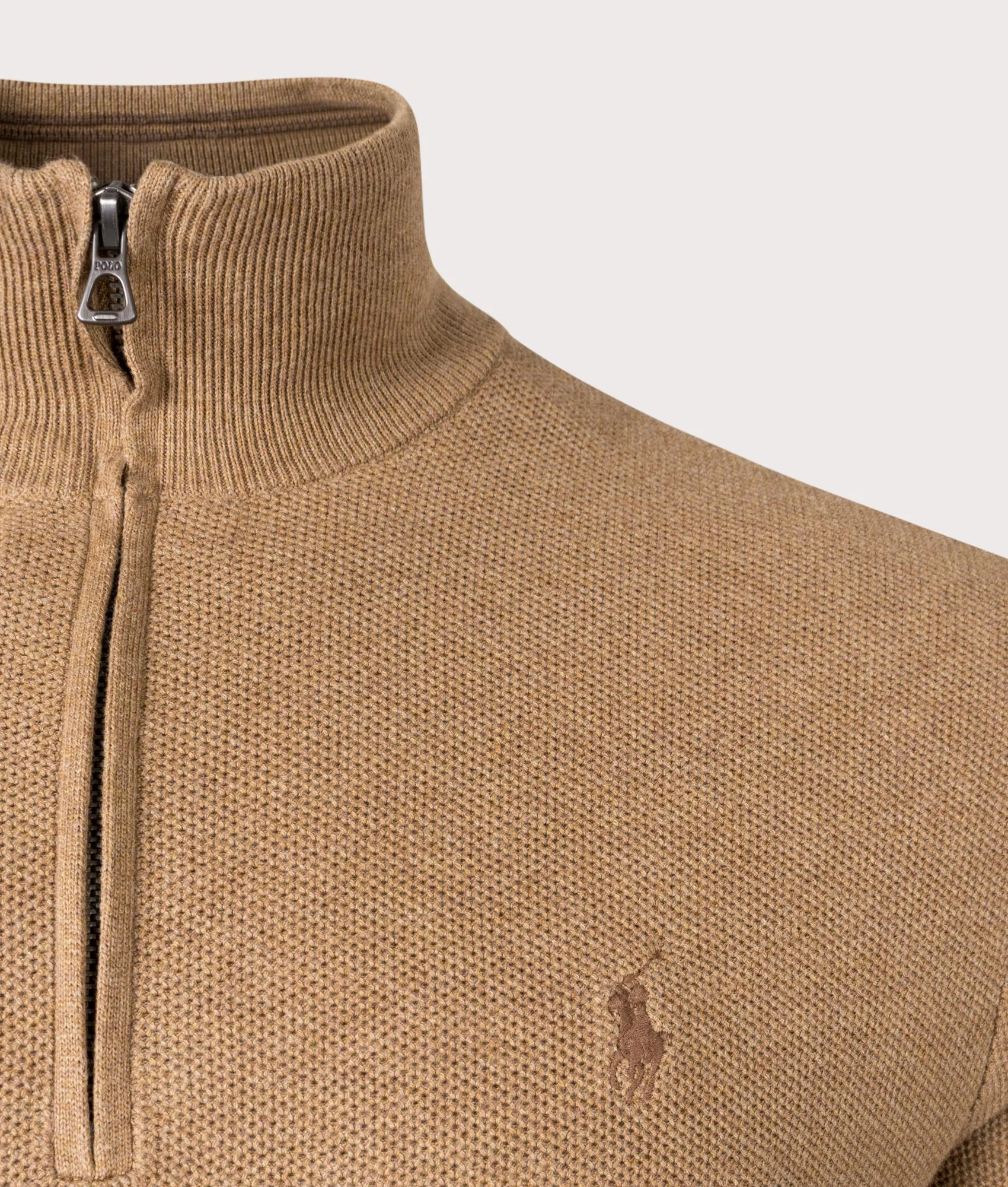 Contrast Logo Quarter Zip Knit Jumper - Image 2