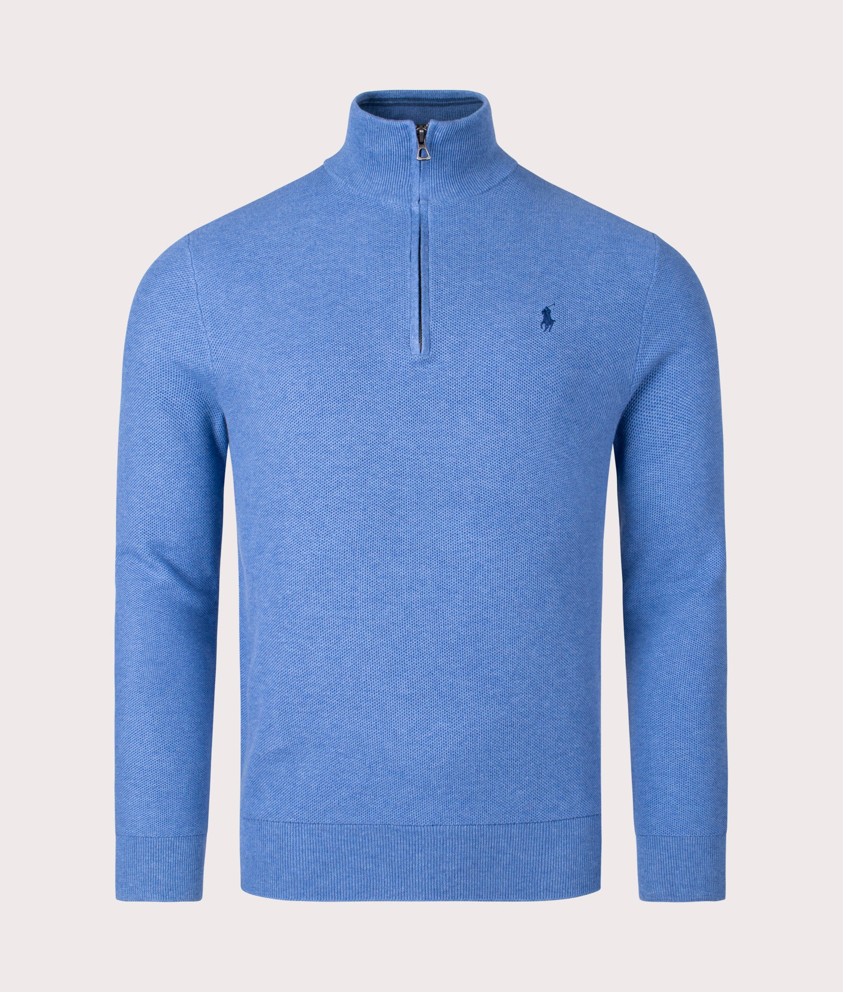 Contrast Logo Quarter Zip Knit Jumper