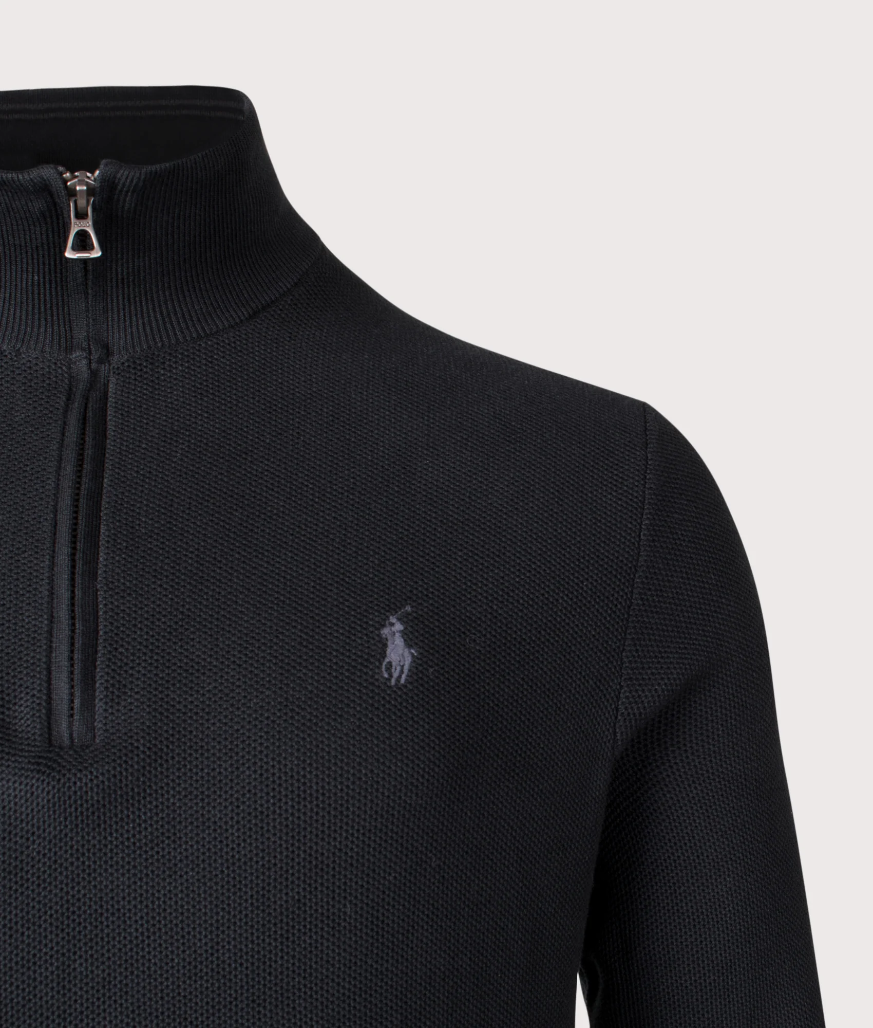 Contrast Logo Quarter Zip Knit Jumper - Image 2
