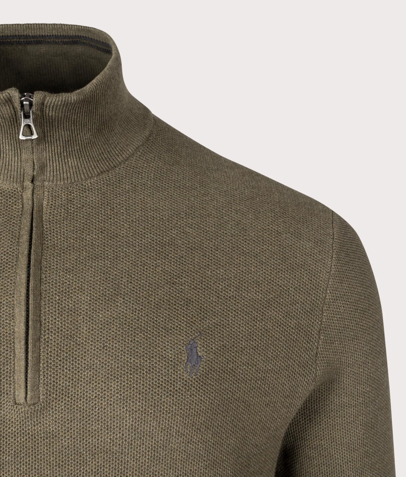Contrast Logo Quarter Zip Knit Jumper - Image 2