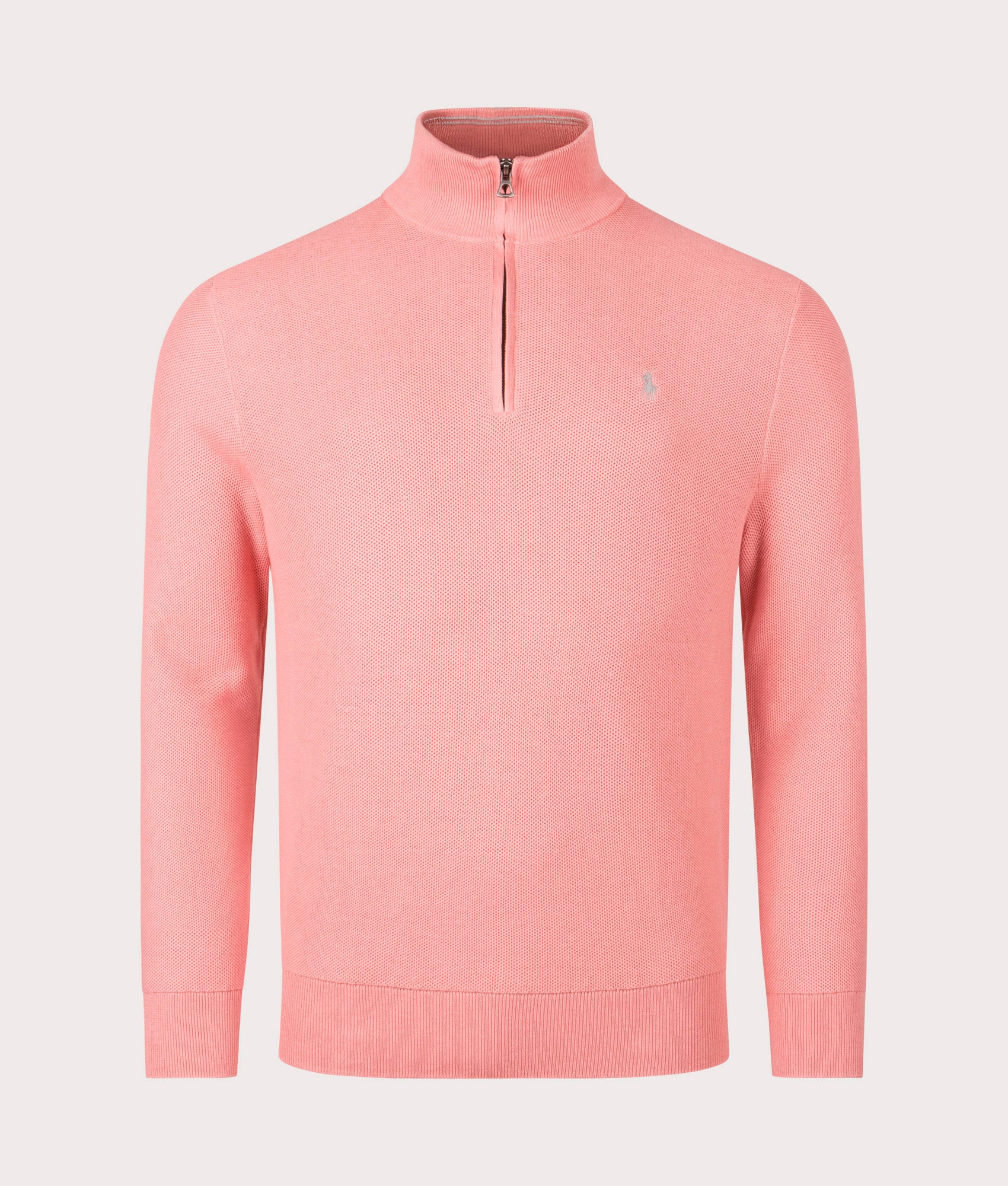 Contrast Logo Quarter Zip Knit Jumper