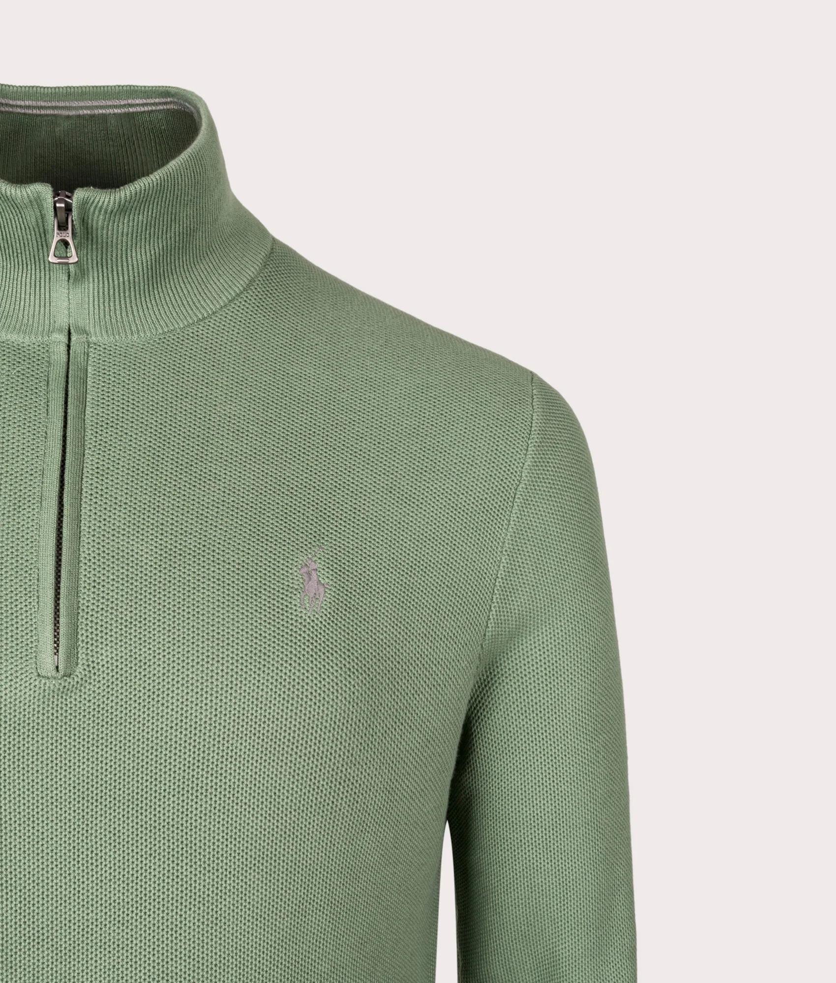 Contrast Logo Quarter Zip Knit Jumper - Image 2