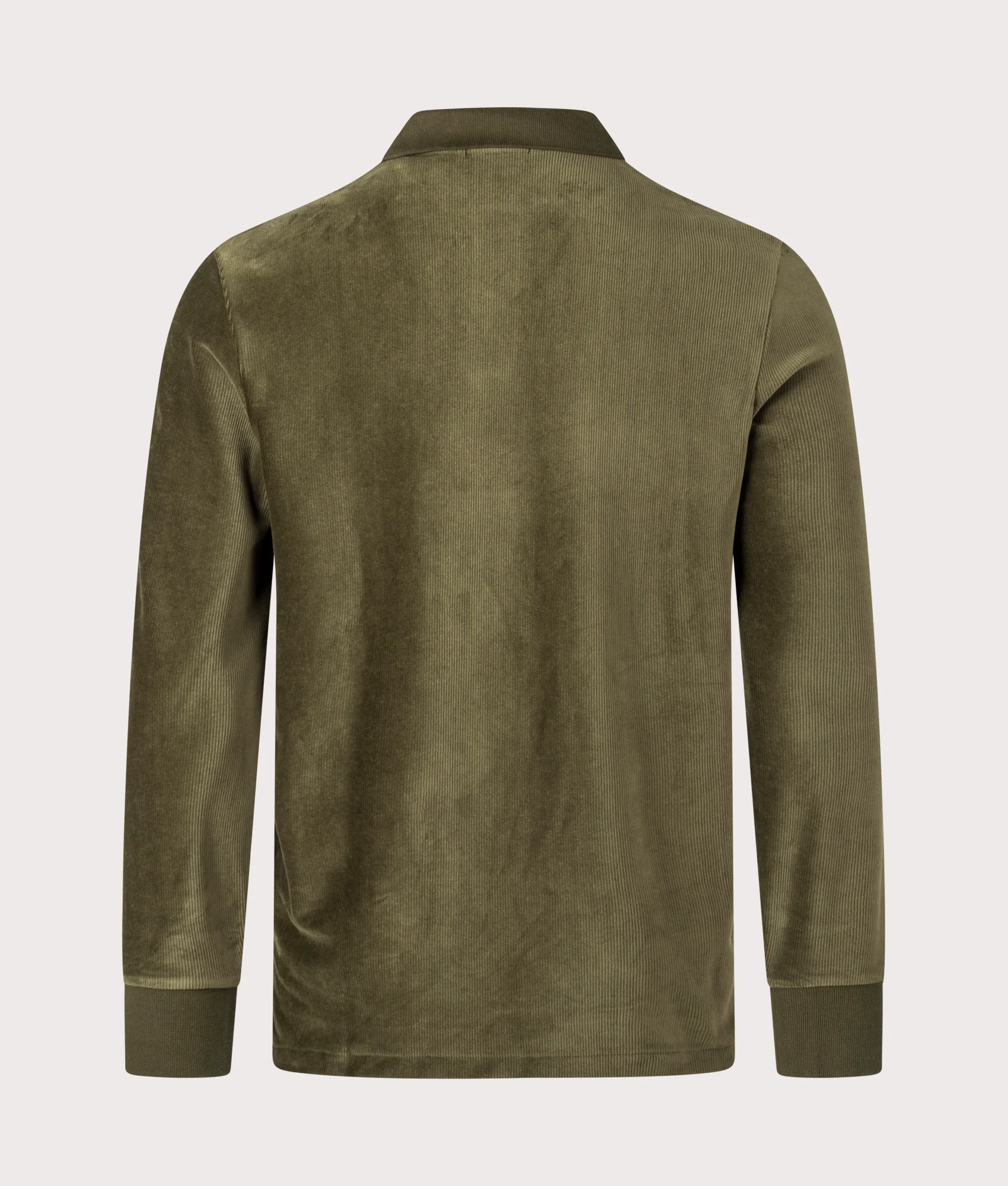 Relaxed Fit Long Sleeve Cord Polo Shirt - Image 4