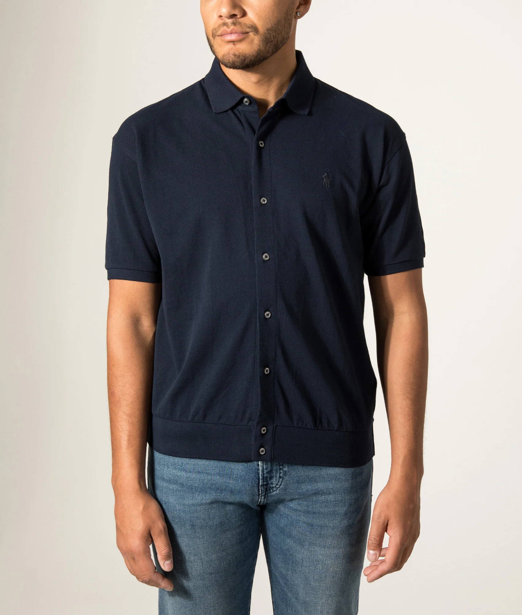 Relaxed Fit Short Sleeve Cotton Mesh Shirt - Image 2