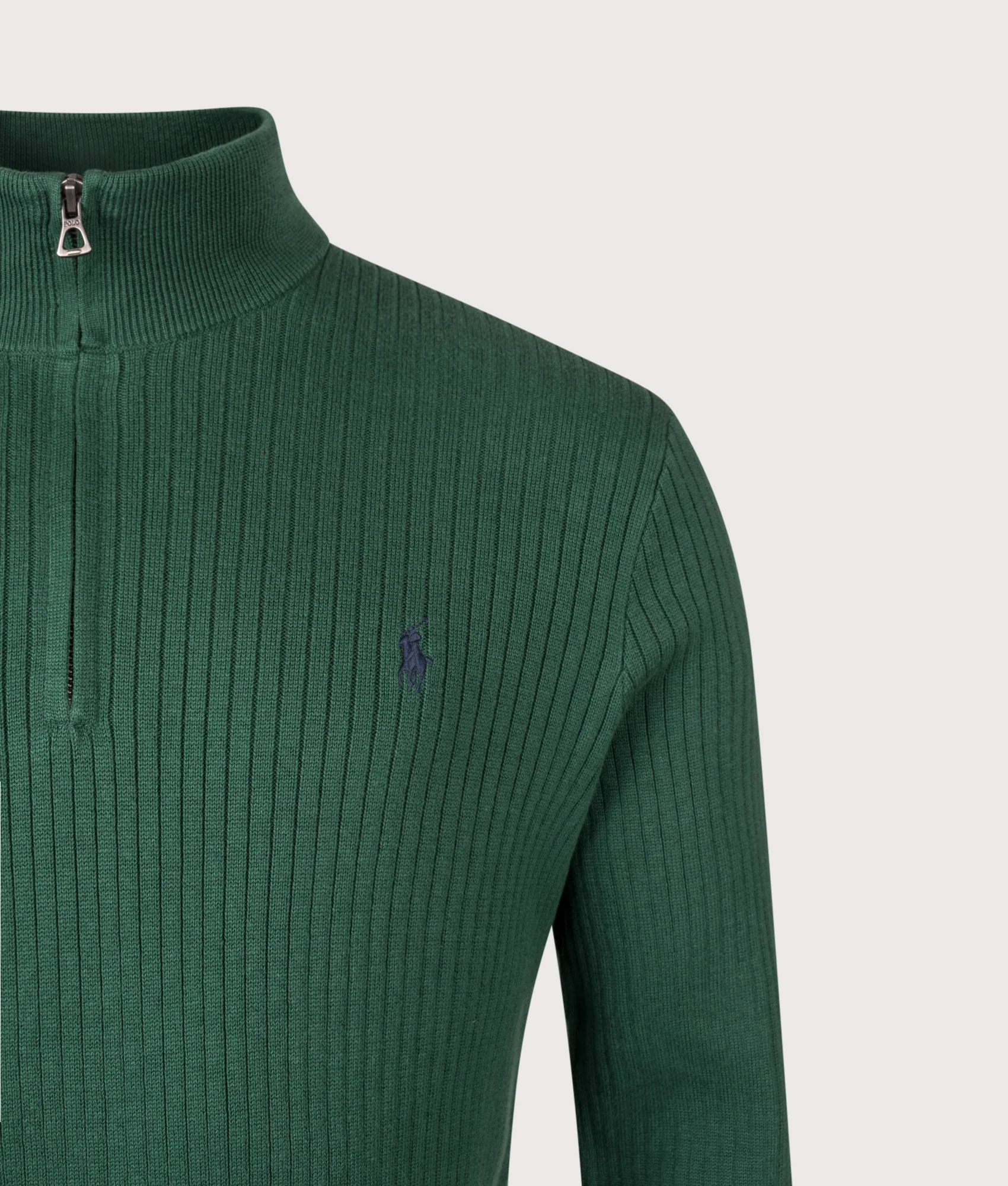 Rib-Knit Cotton Quarter-Zip Knit - Image 2