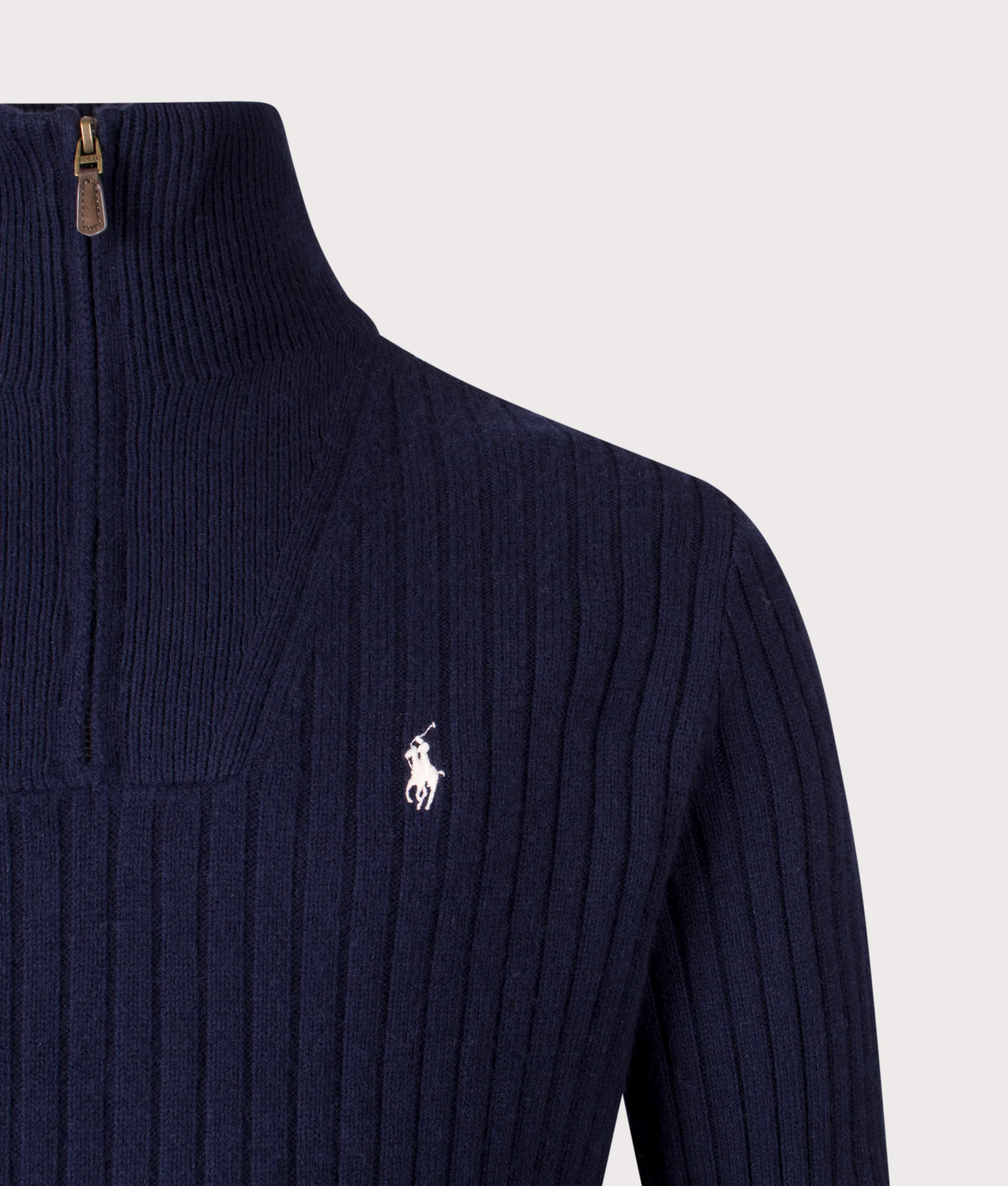 Rib Knit Wool Quarter Zip - Image 2