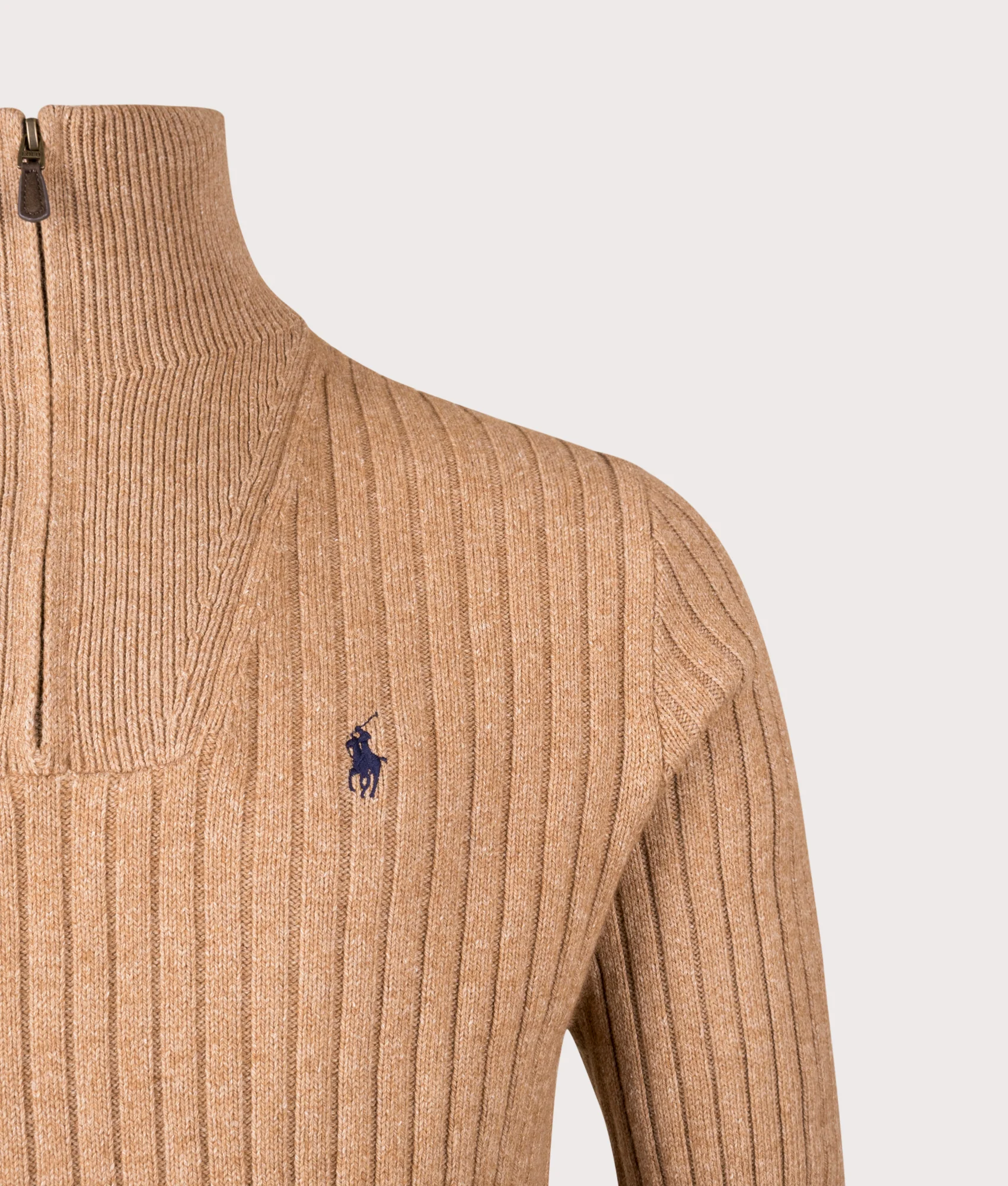 Rib Knit Wool Quarter Zip - Image 2