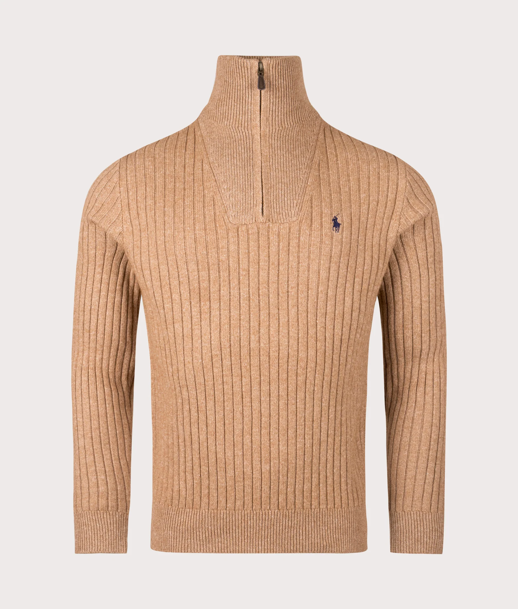 Rib Knit Wool Quarter Zip - Image 3