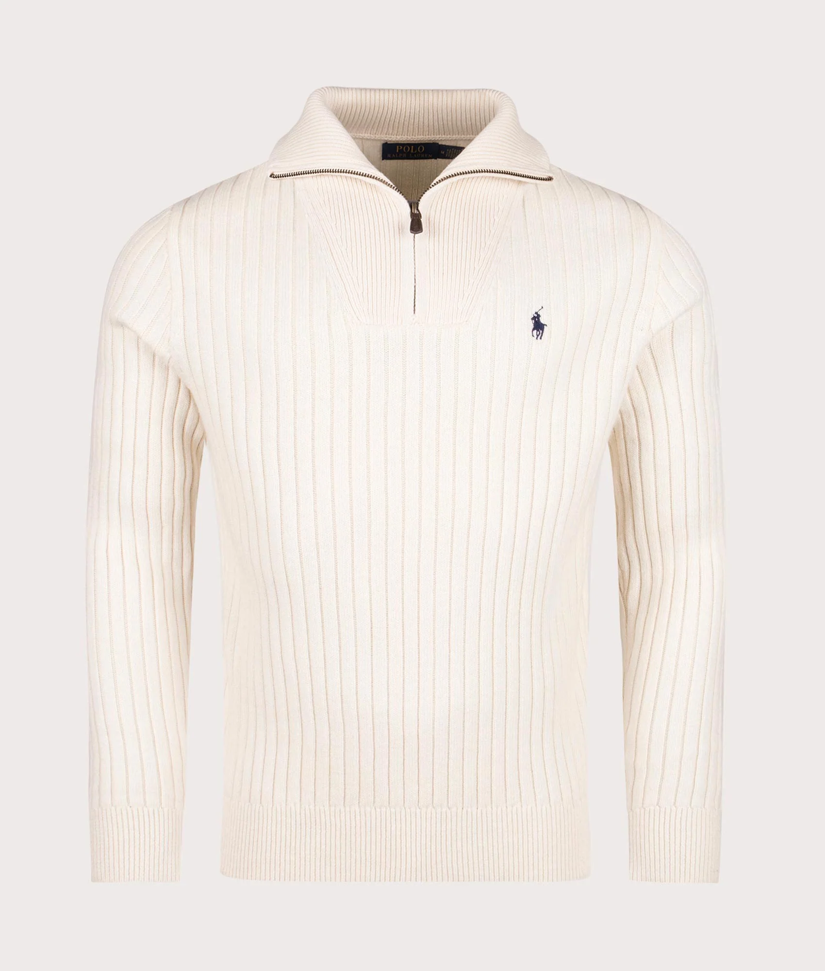 Rib Knit Wool Quarter Zip
