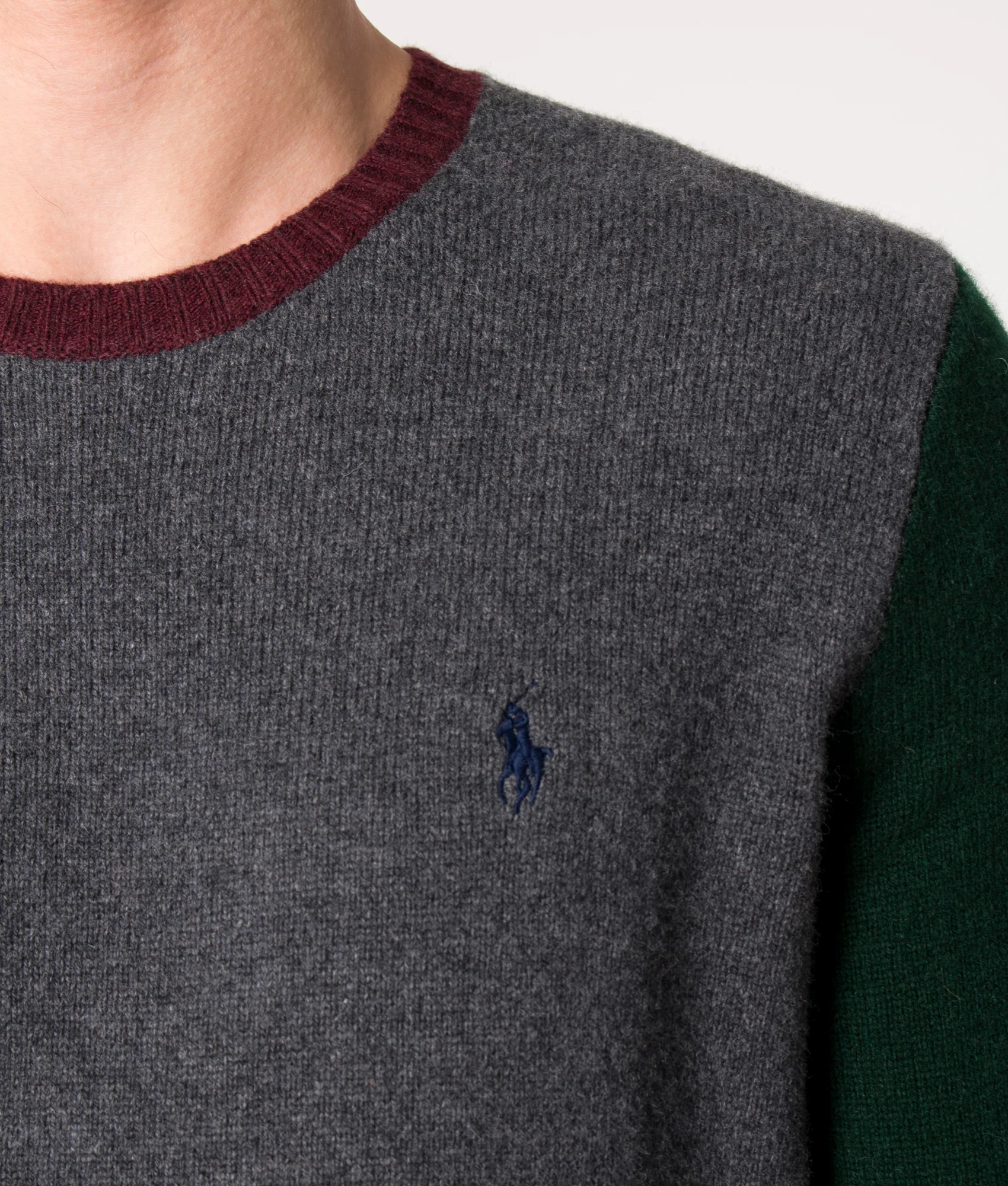 Colour Block Rib Neck Jumper - Image 2