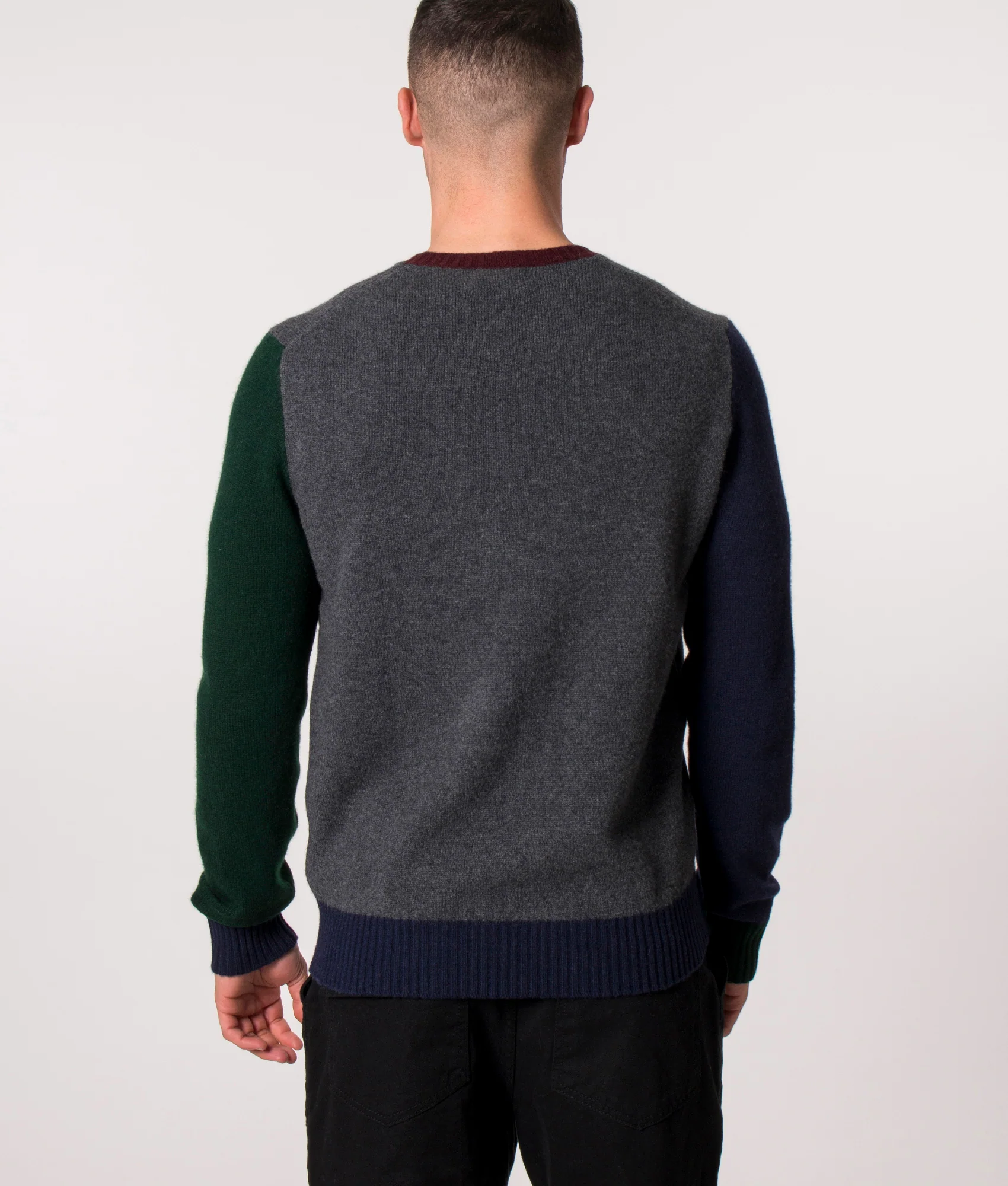 Colour Block Rib Neck Jumper - Image 3