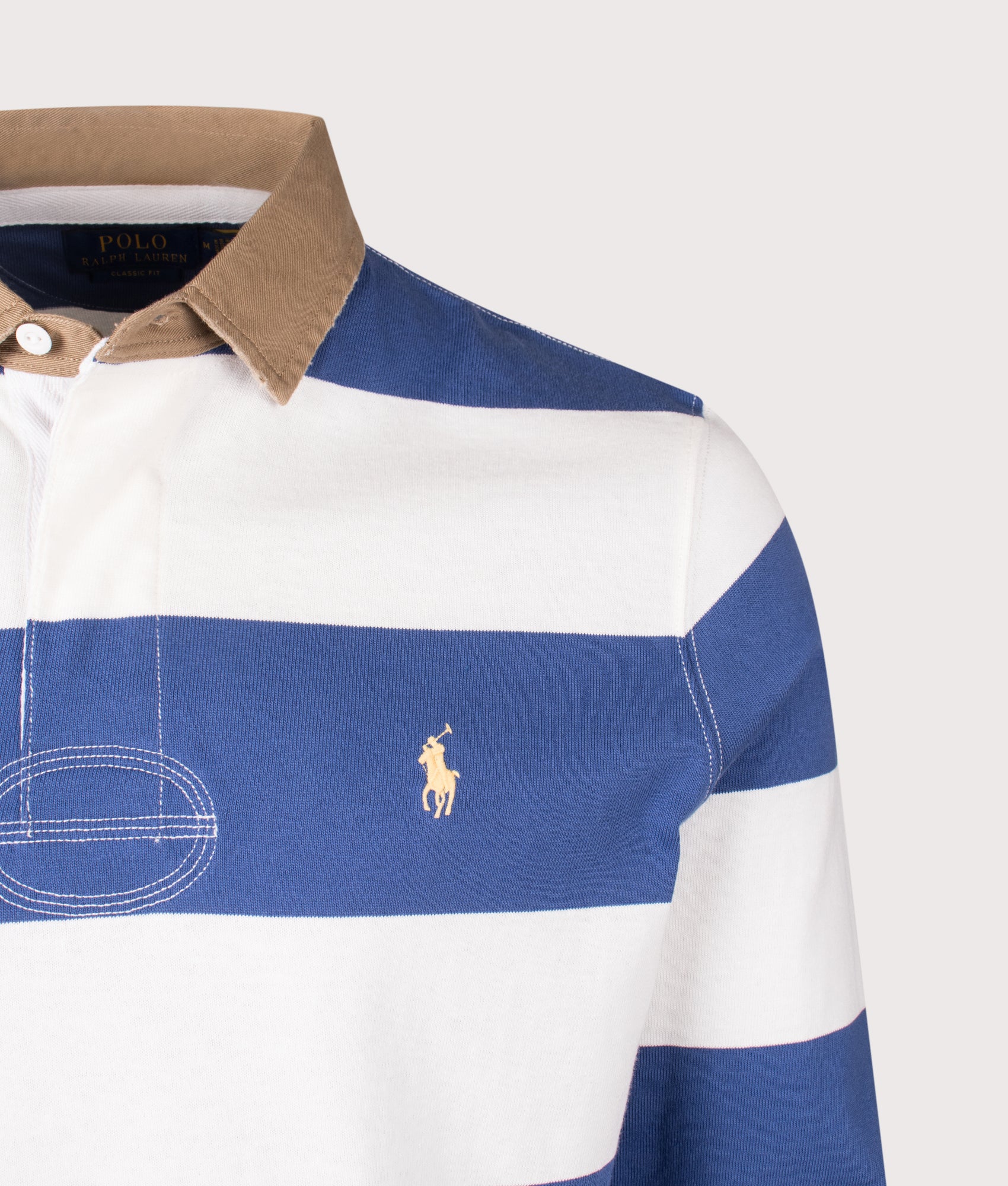Khaki-Collar Striped Rugby Shirt - Image 2