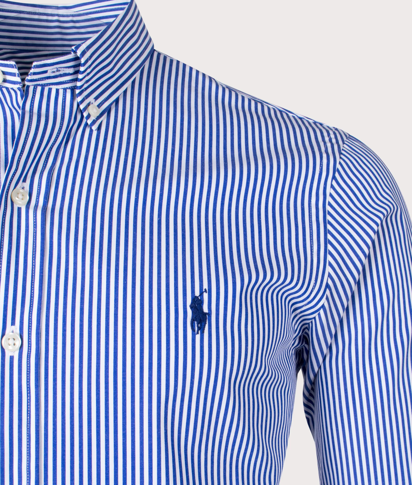Slim Fit Striped Stretch Poplin Shirt - Image 2