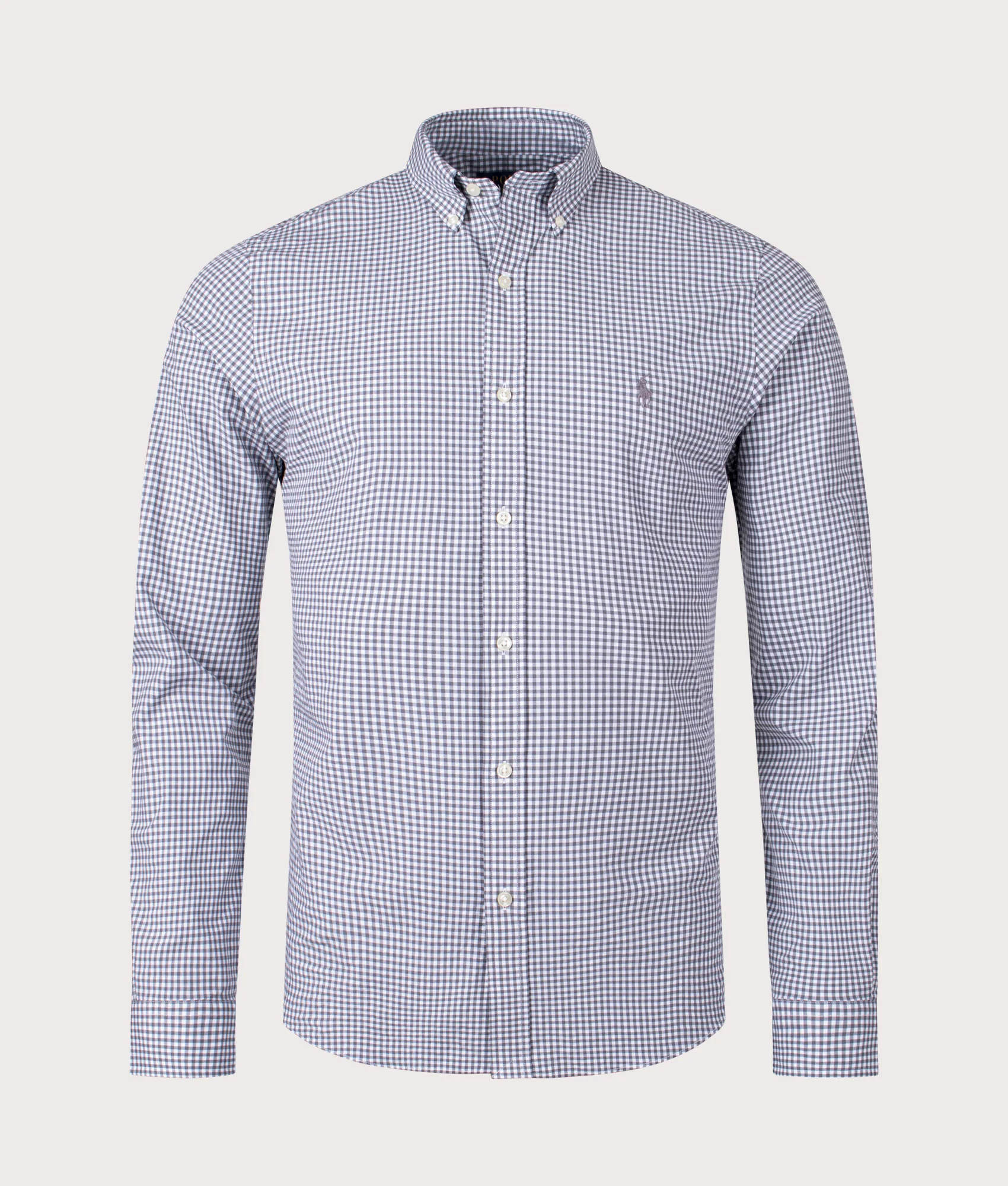 Slim Fit Gingham Stretch Poplin Shirt