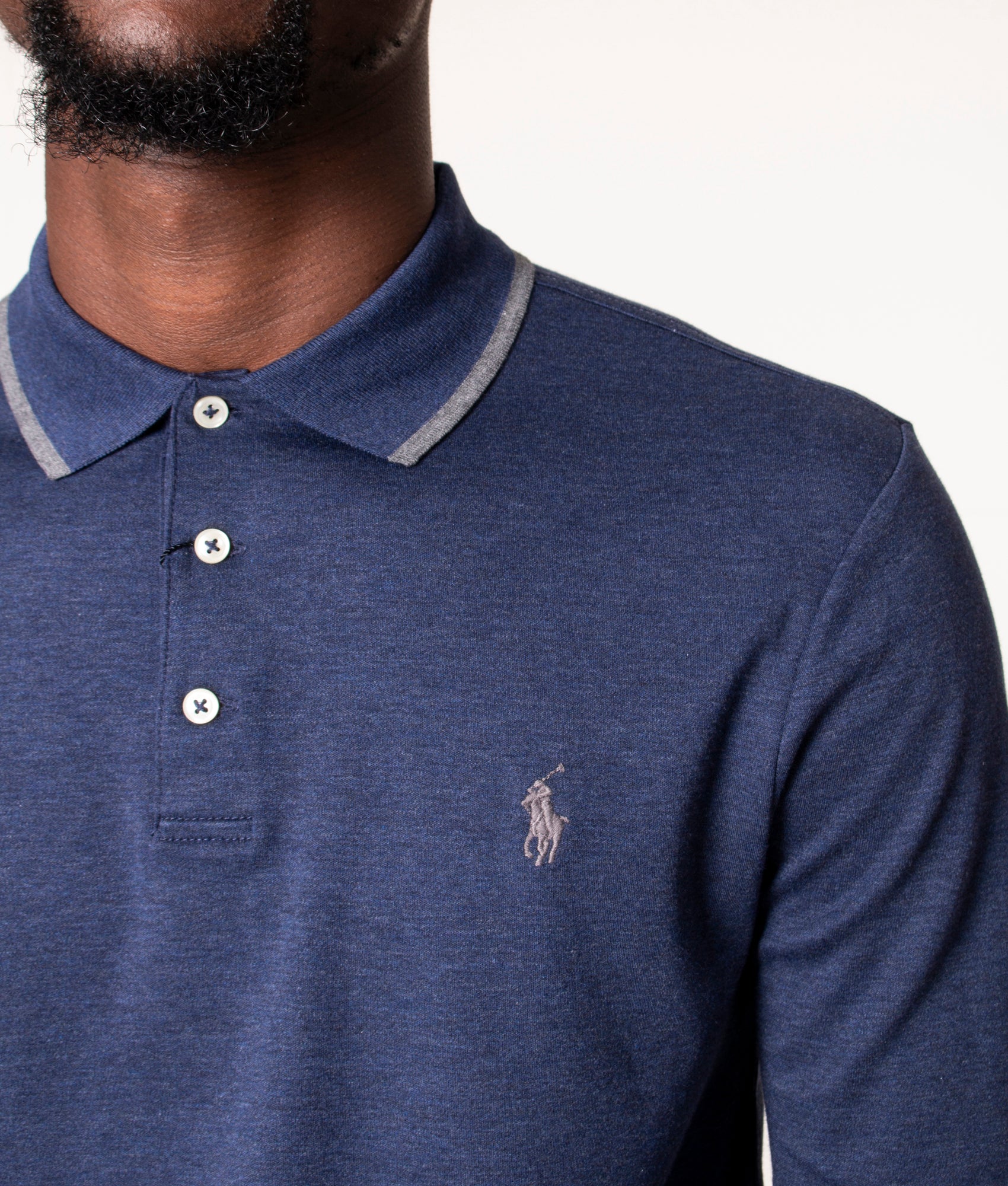 Slim Fit Long Sleeve Polo Shirt - Image 3