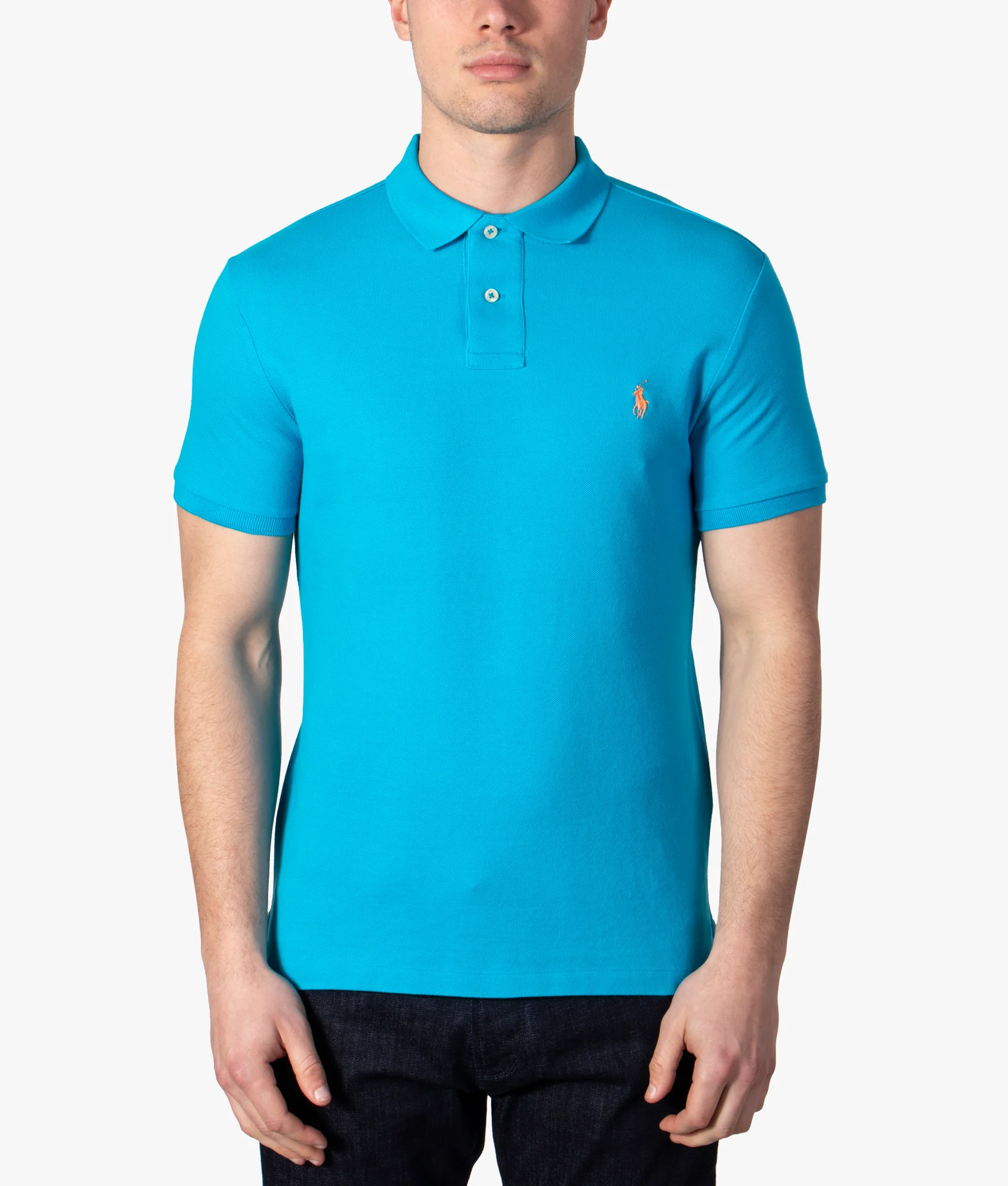 Slim Fit Mesh Polo Shirt - Image 2