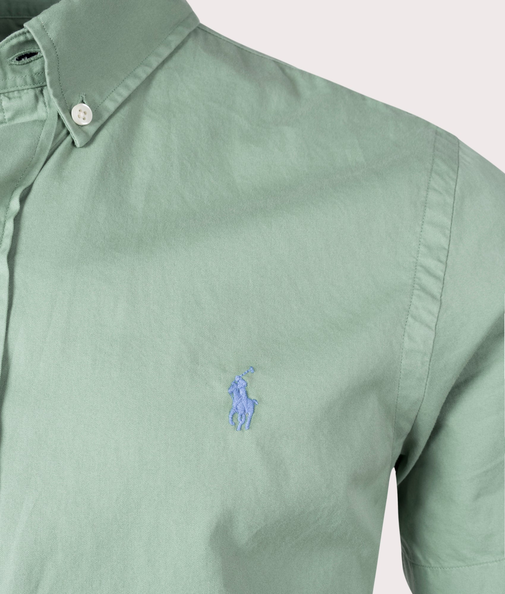 Slim Fit Short Sleeve Twill Sport Shirt - Image 2