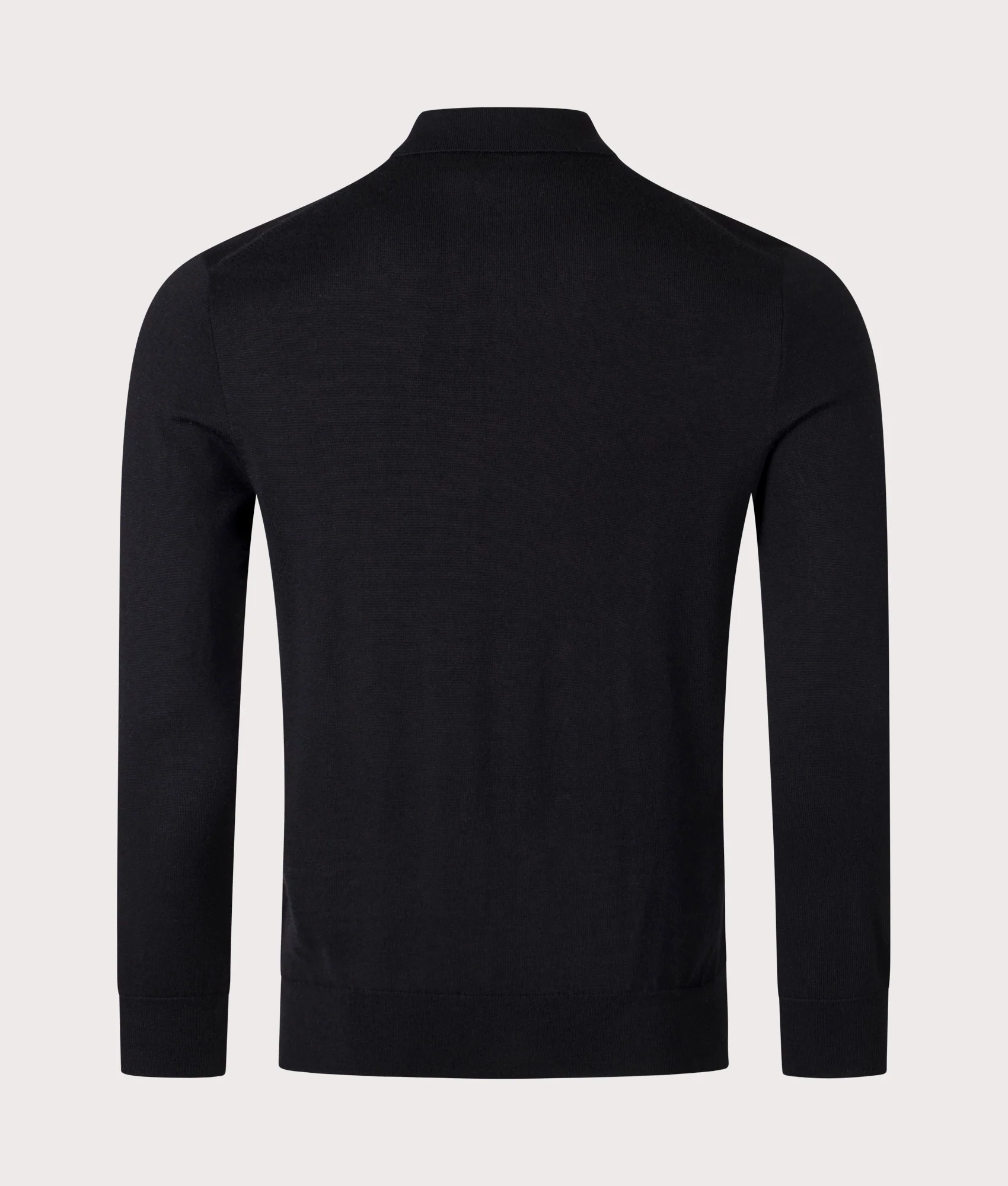 100% Wool Knitted Long Sleeve Polo Shirt - Image 3