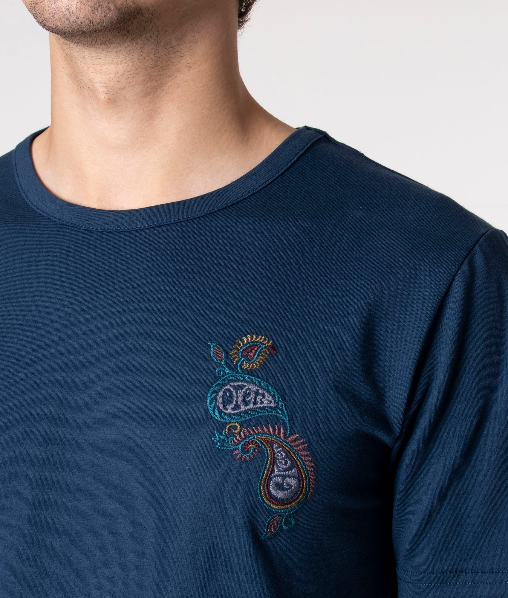 Slim Fit Alloway Paisley Embroidered T-Shirt - Image 2