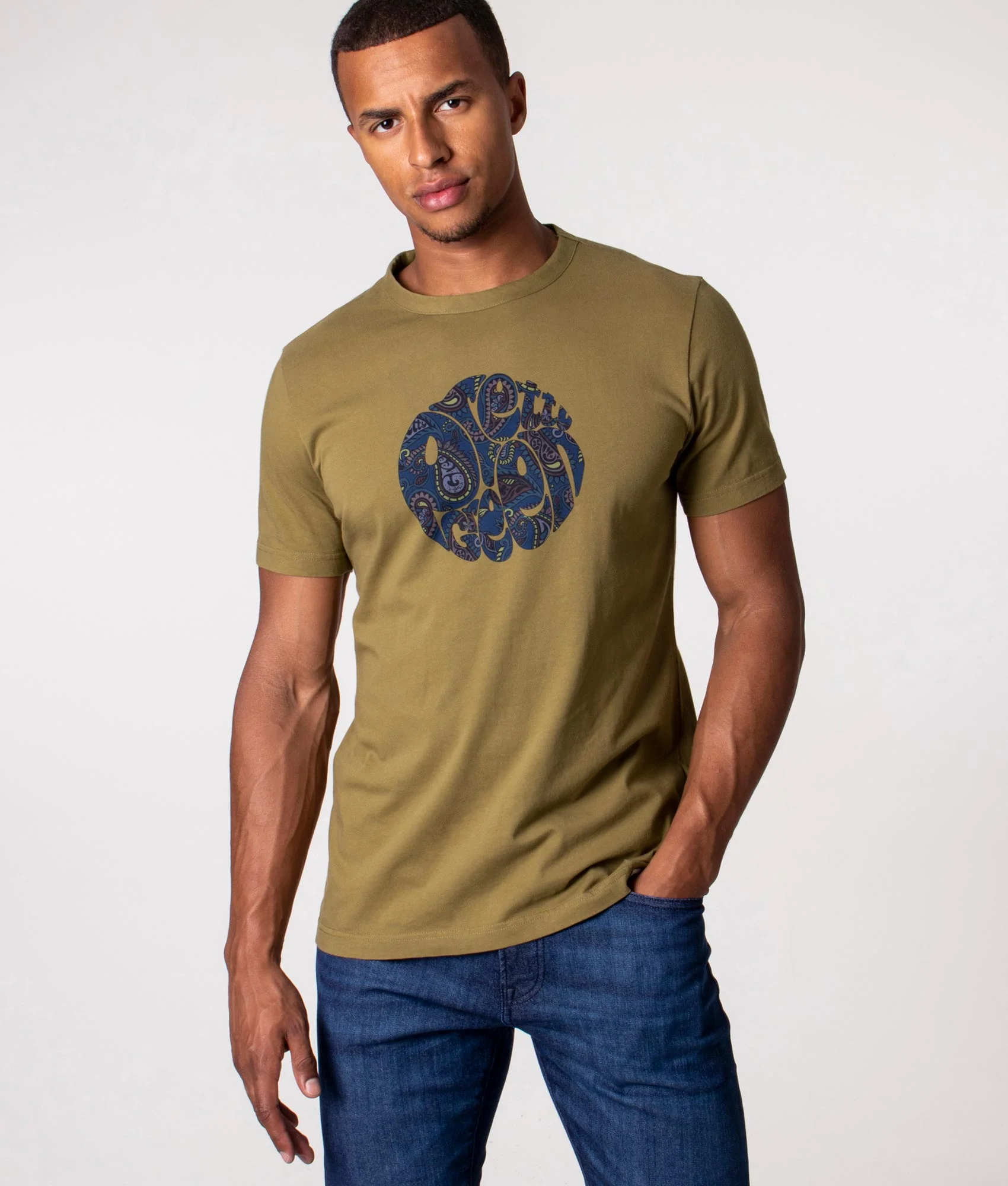 Slim Fit Alloway Paisley Logo T-Shirt