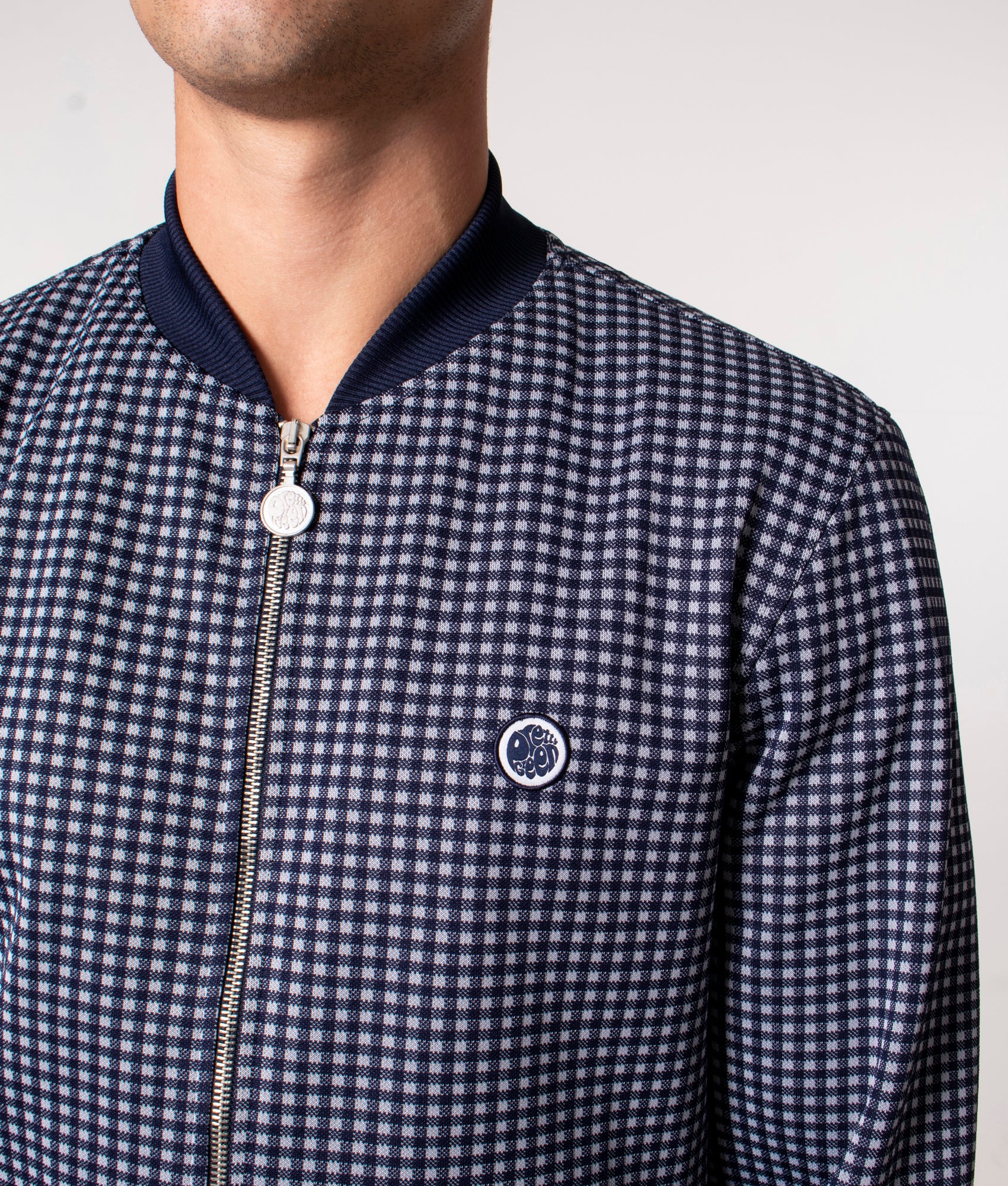 Slim Fit Gingham Bomber Jacket - Image 2