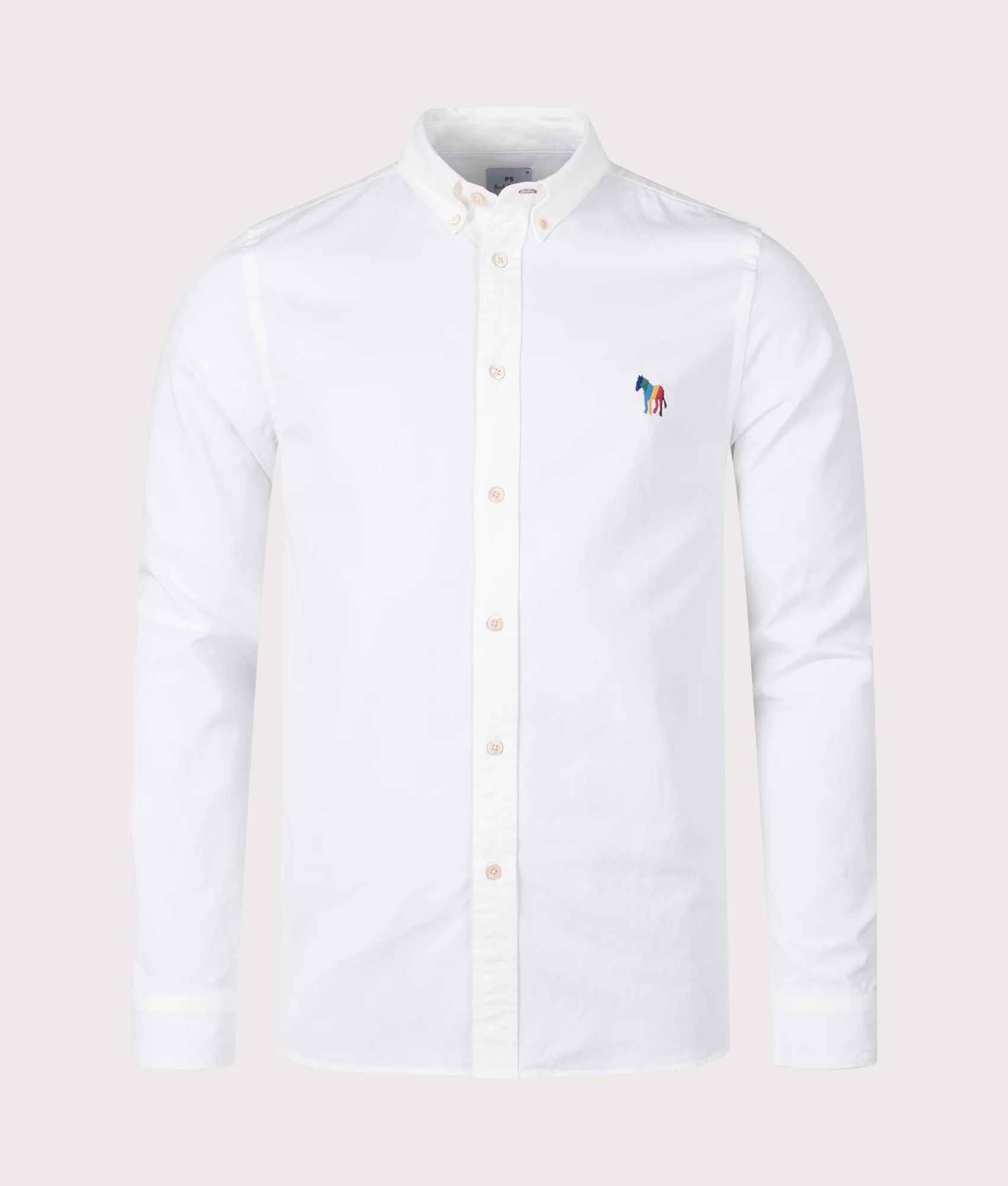 Regular Fit Button Down Broad Stripe Zebra Motif Shirt