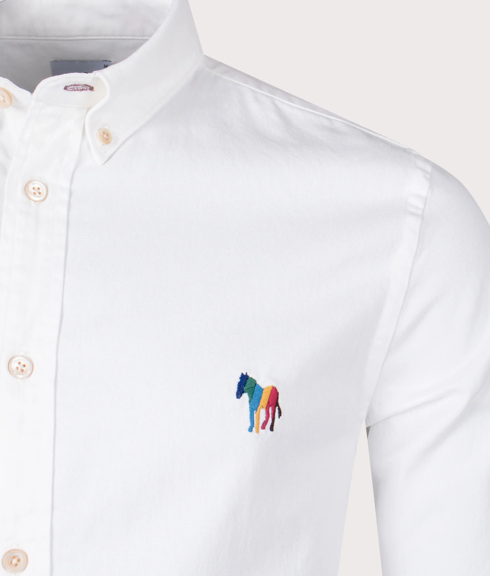 Regular Fit Button Down Broad Stripe Zebra Motif Shirt - Image 2