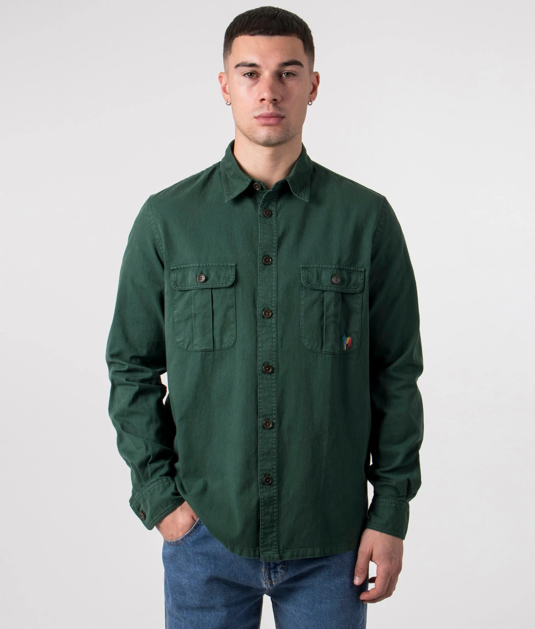 Relaxed Fit Broad Stripe Zebra Logo Shirt - Image 4