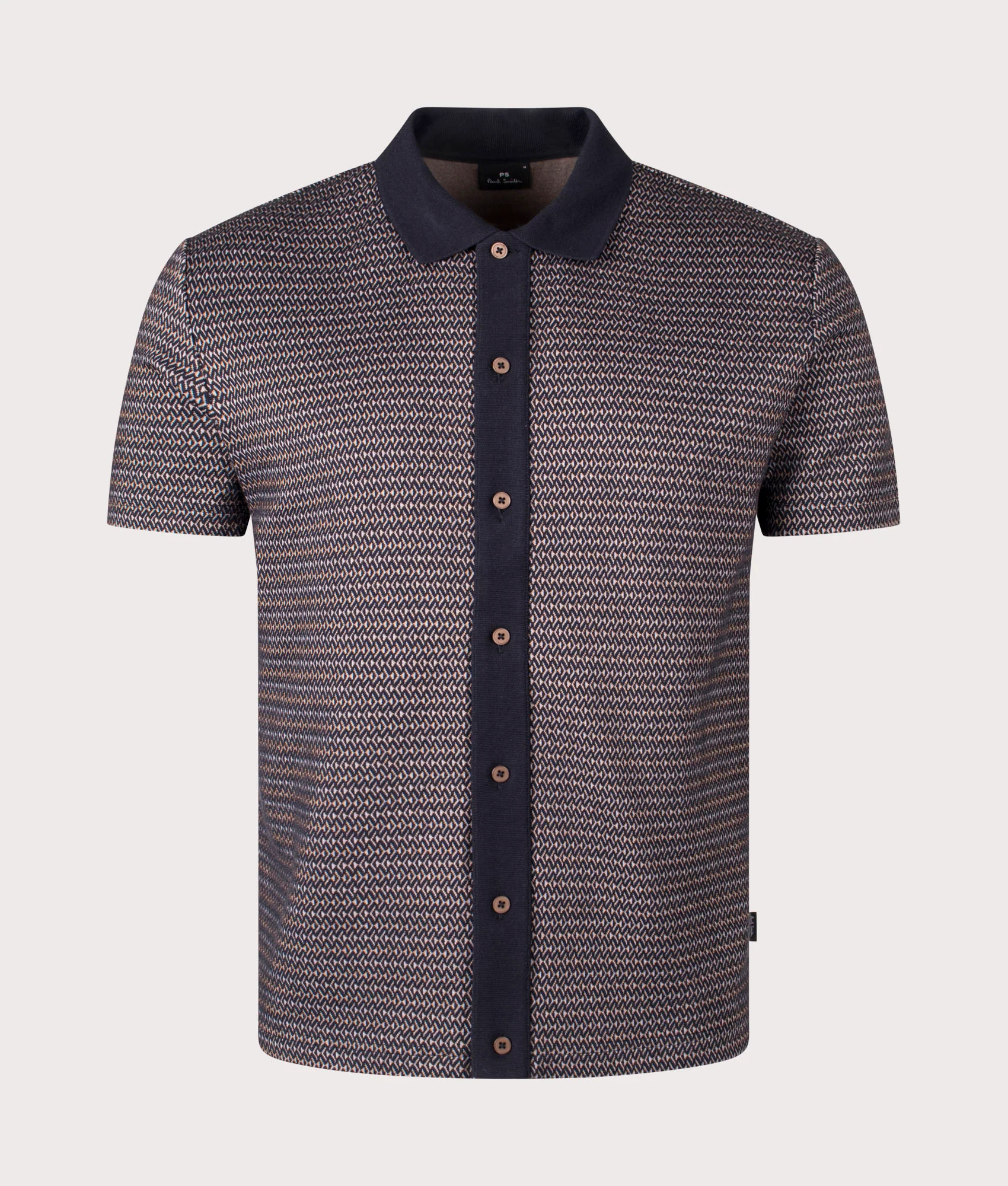 Regular Fit Chevron Full Button Polo Shirt