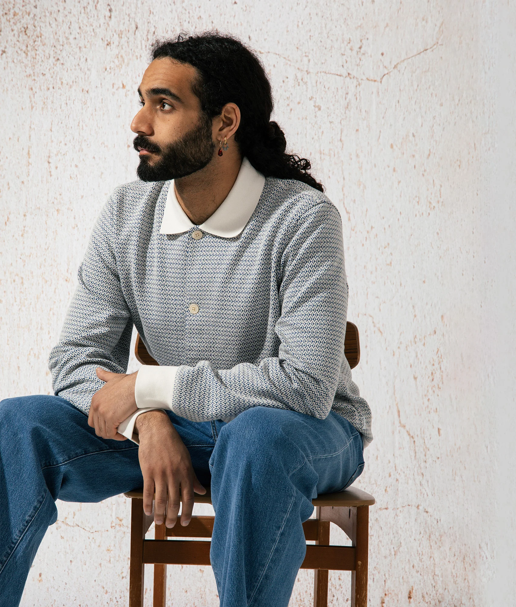 Regular Fit Cotton Blend Jersey Cardigan - Image 2