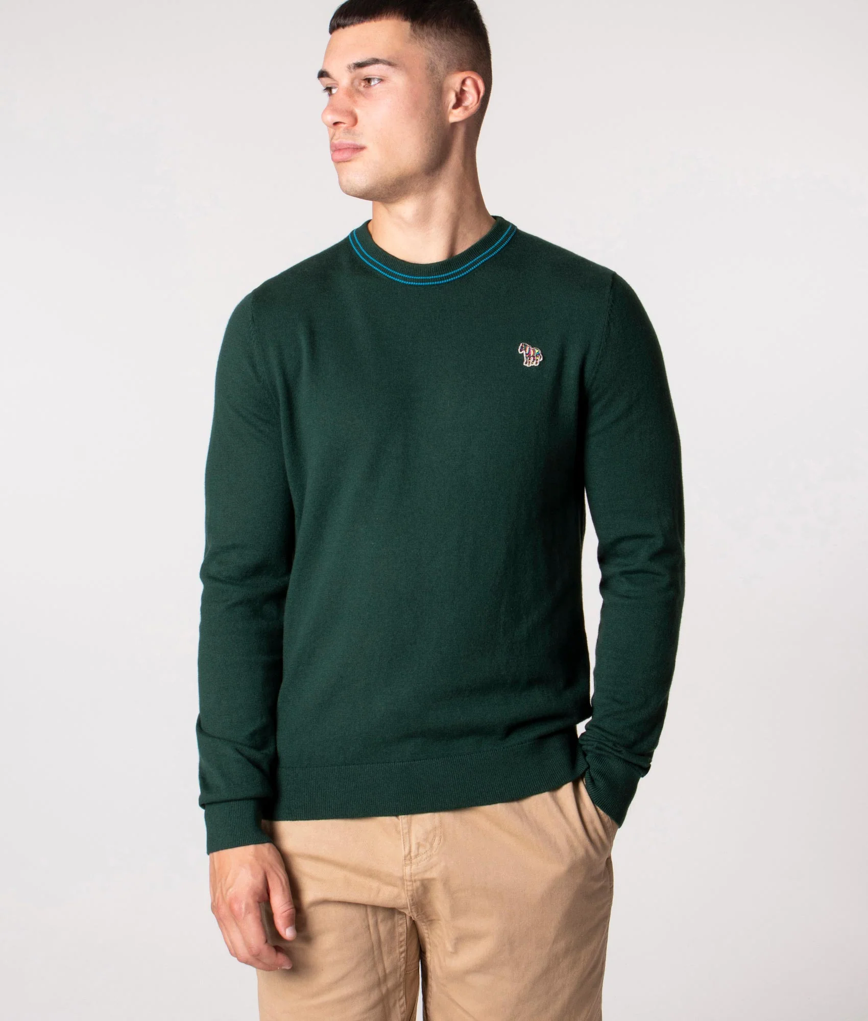 Regular Fit Twin Tipped Zebra Badge Jumper