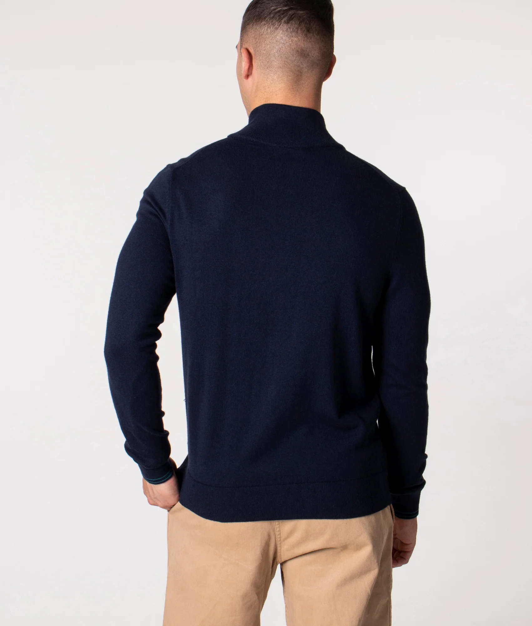 Regular Fit Half Zip Zebra Badge Knit Jumper - Image 3
