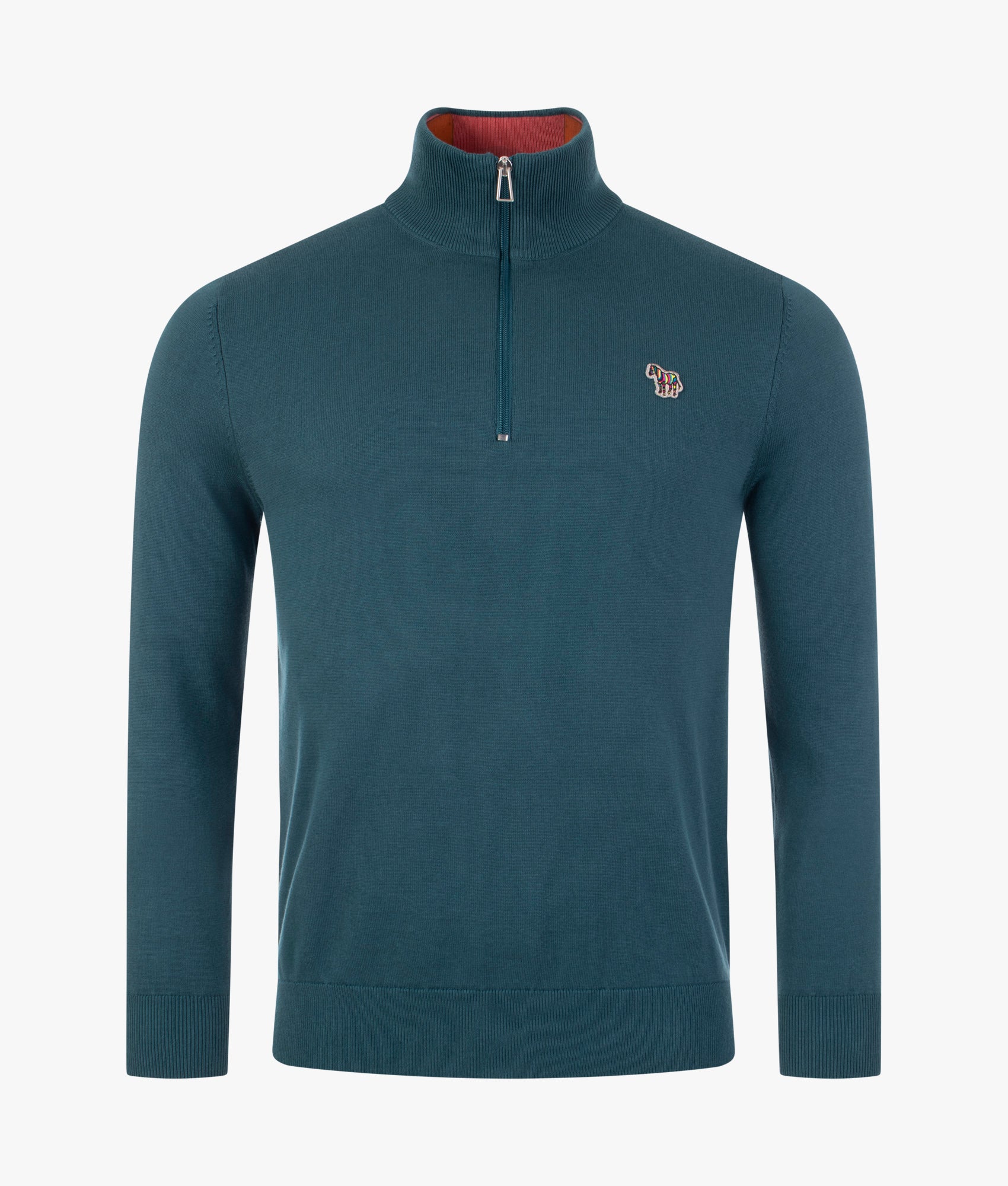 Regular Fit Half Zip Zebra Knit Jumper