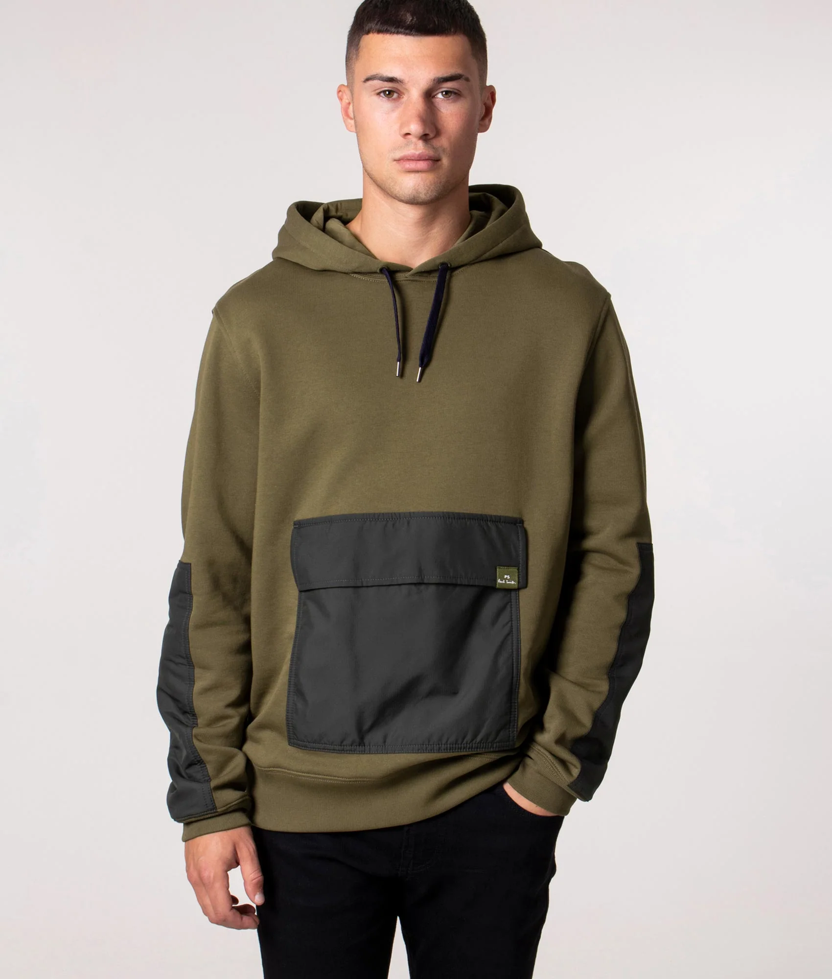 Regular Fit Mixed Media Popover Hoodie
