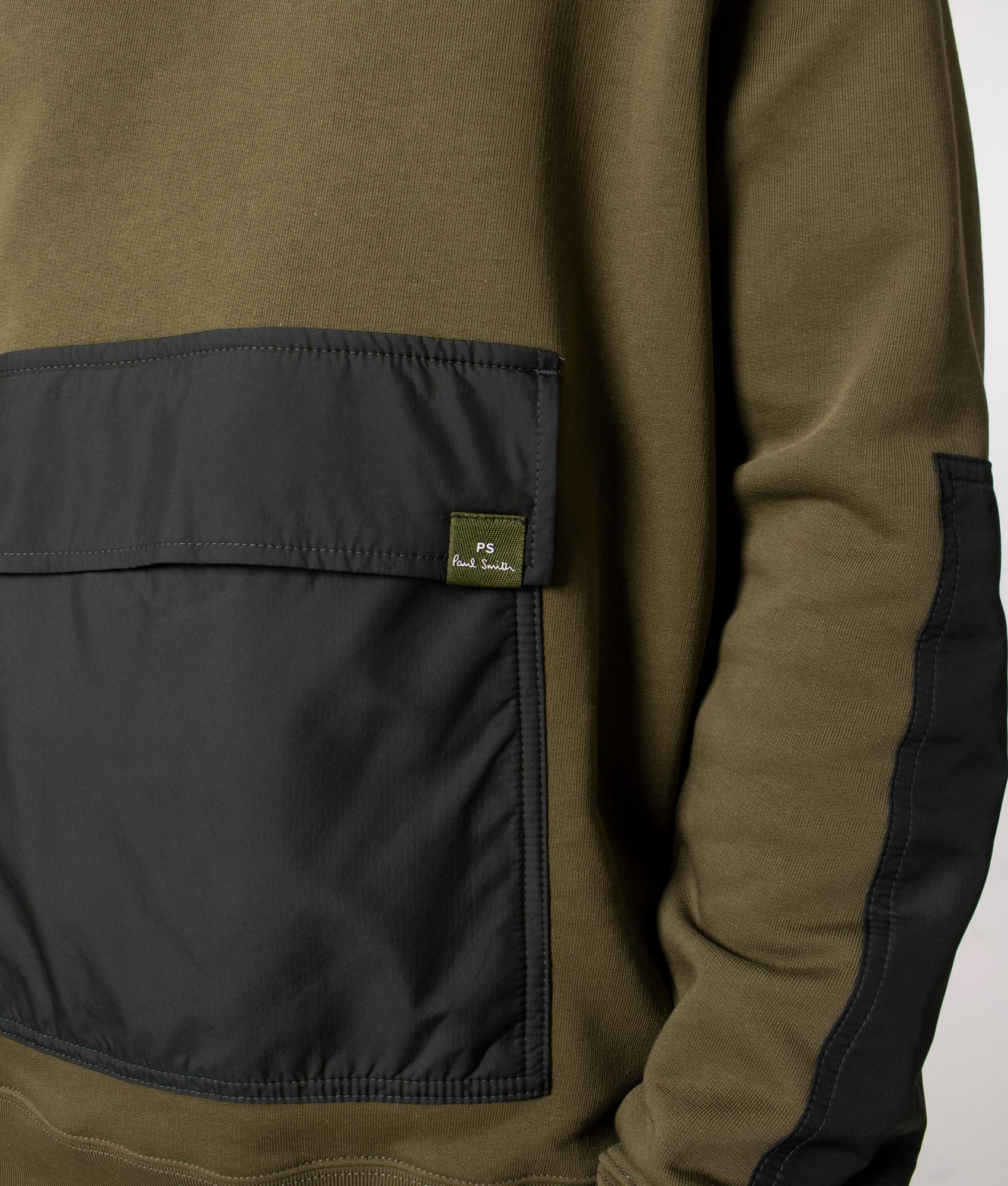 Regular Fit Mixed Media Popover Hoodie - Image 2