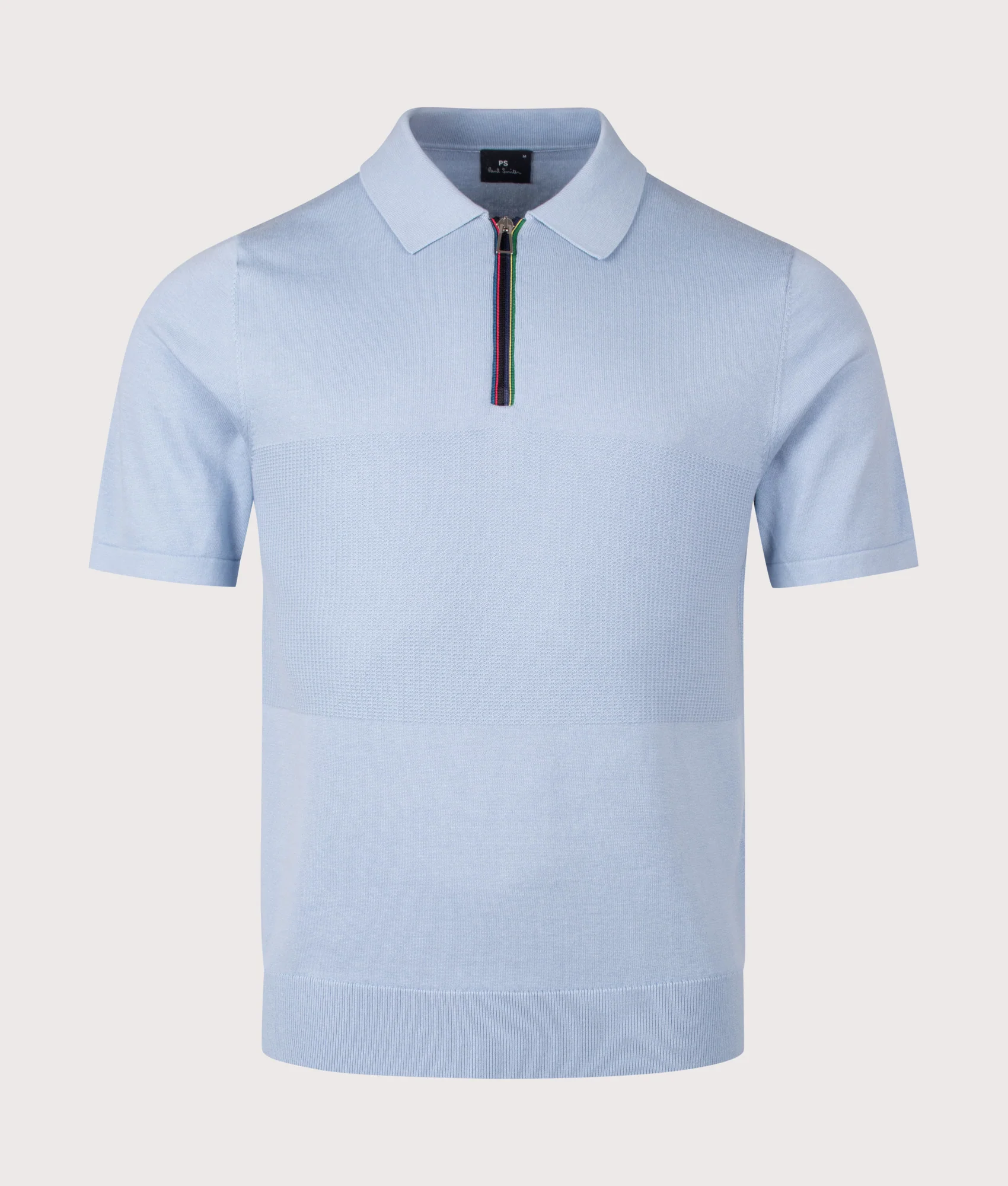 Regular Fit Knitted Quarter Zip Polo Shirt