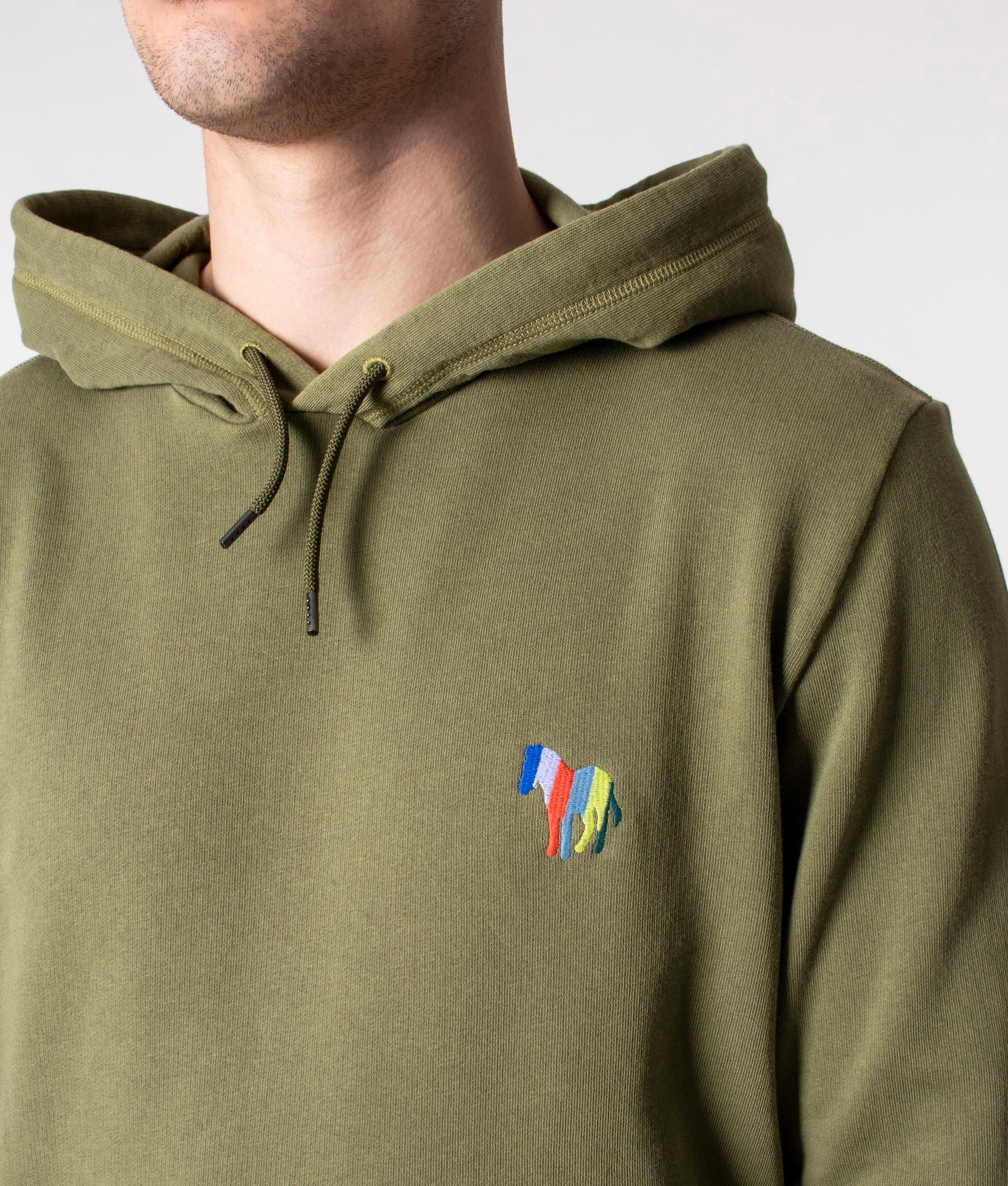 Regular Fit Stripe Zebra Logo Hoodie - Image 2
