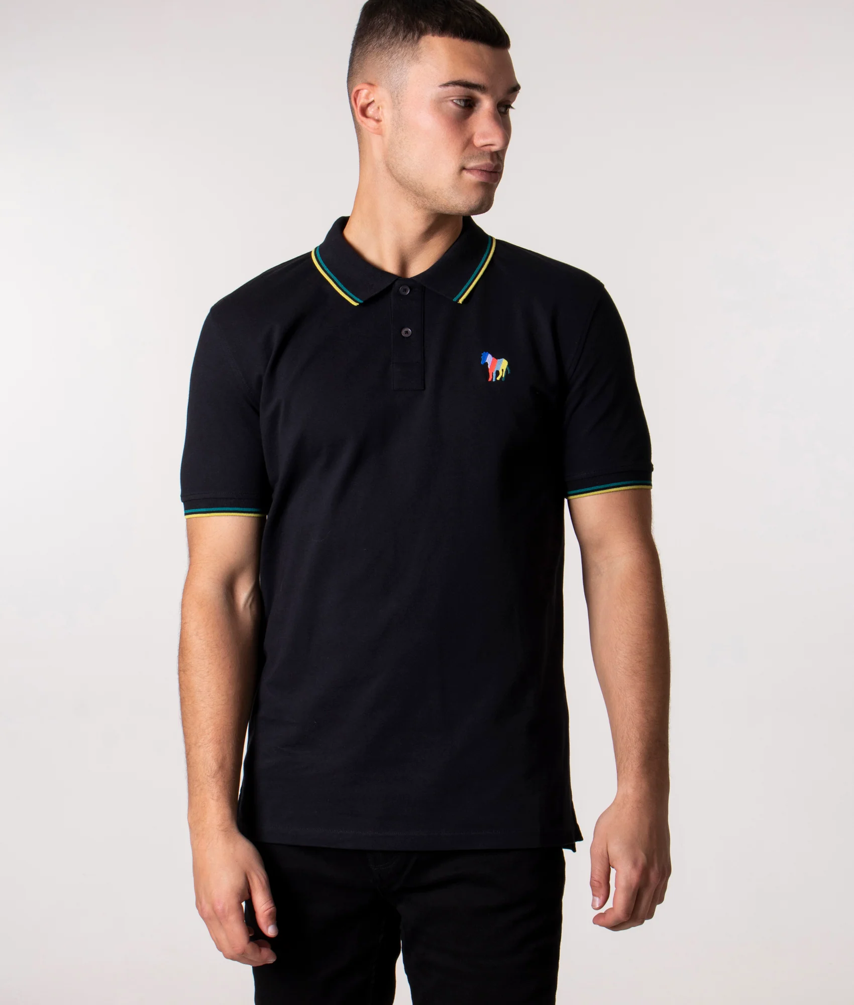 Regular Fit Stripe Zebra Logo Polo Shirt