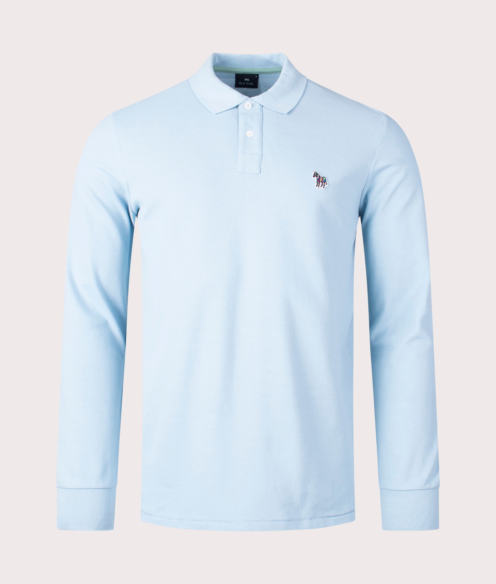 Regular Fit Long Sleeve Zebra Badge Polo Shirt