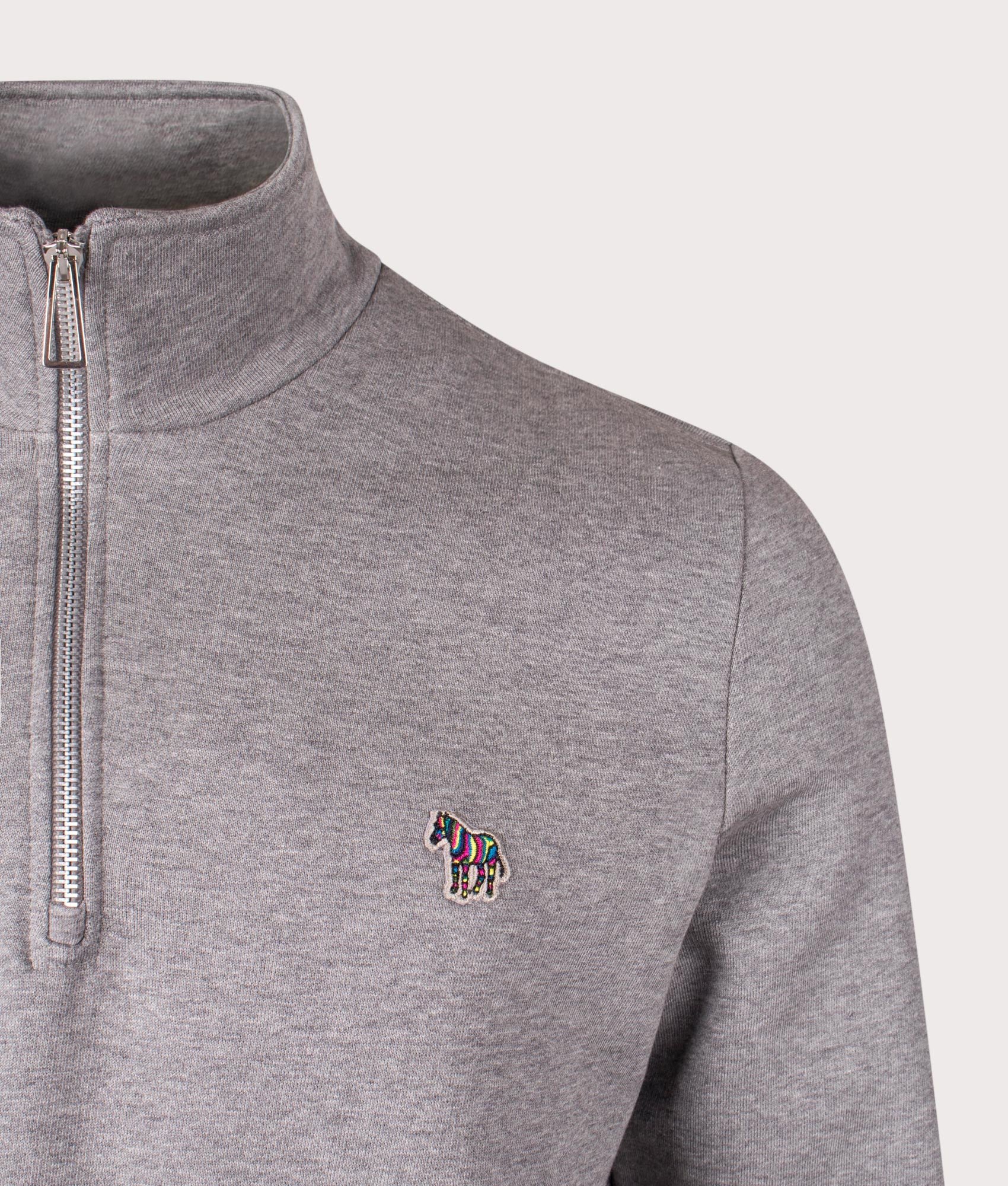 Regular Fit Long Sleeve Quarter Zip Zebra Sweatshirt - Image 2