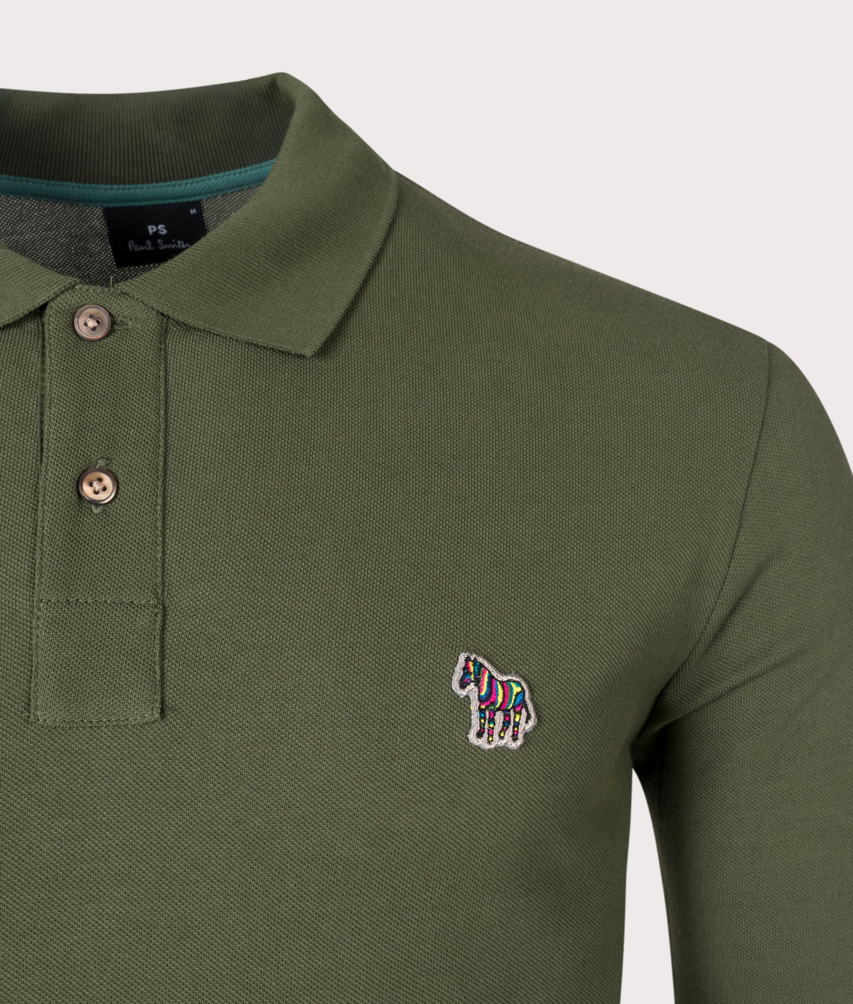 Regular Fit Long Sleeve Zebra Motif Polo Shirt - Image 2