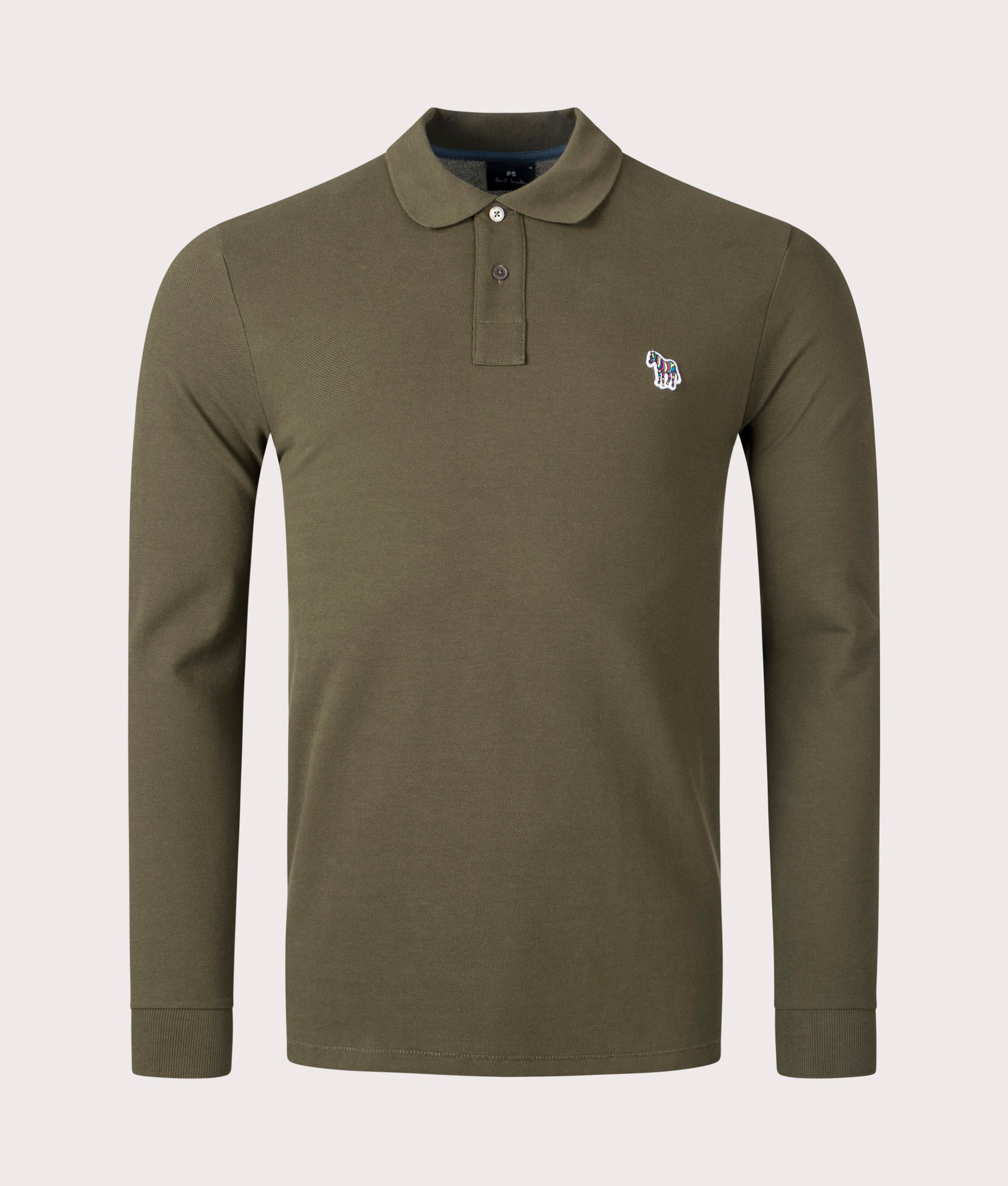 Regular Fit Long Sleeve Zebra Polo Shirt