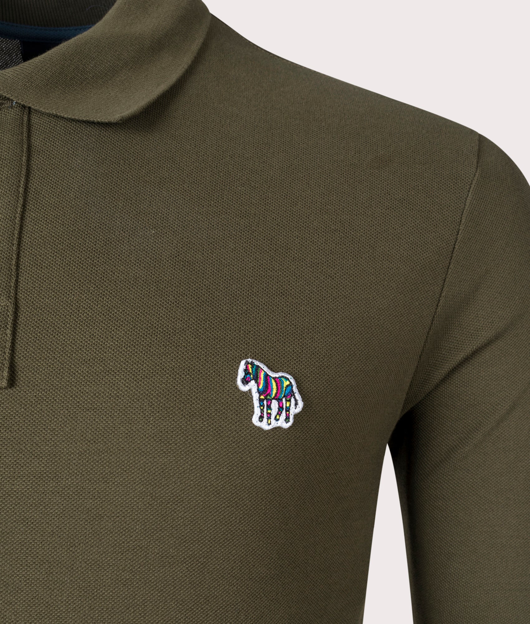 Regular Fit Long Sleeve Zebra Polo Shirt - Image 2