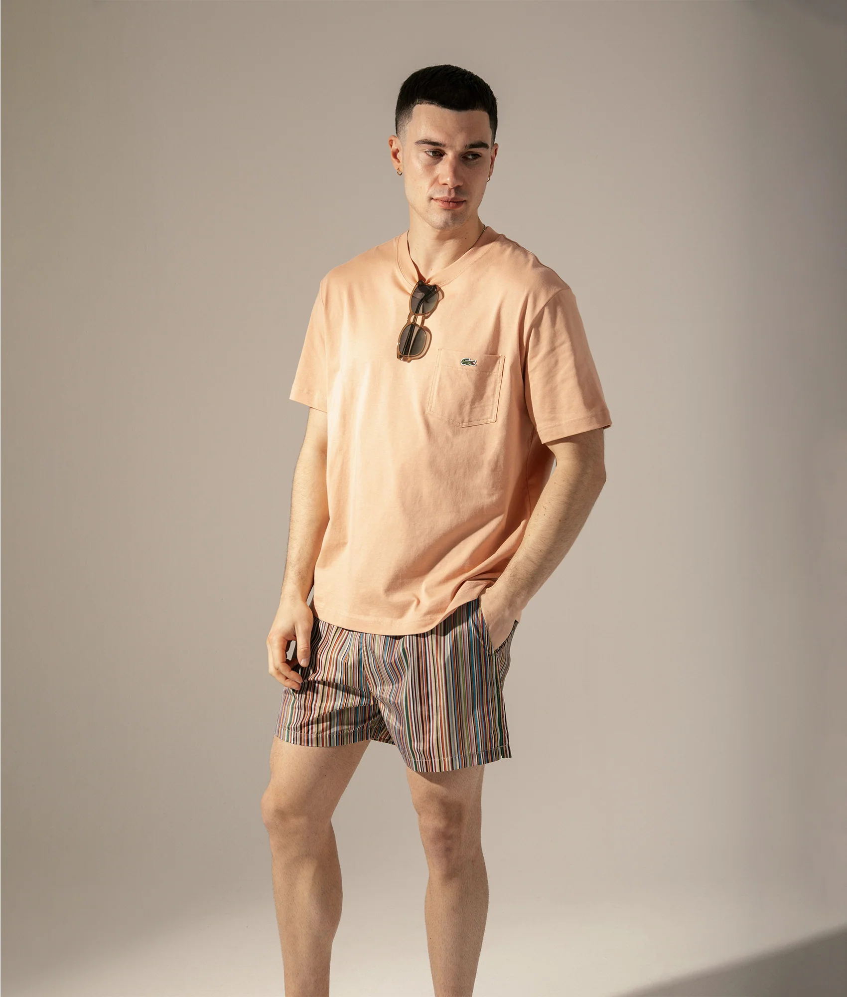 Regular Fit Signature Stripe Print Swim Shorts - Image 2