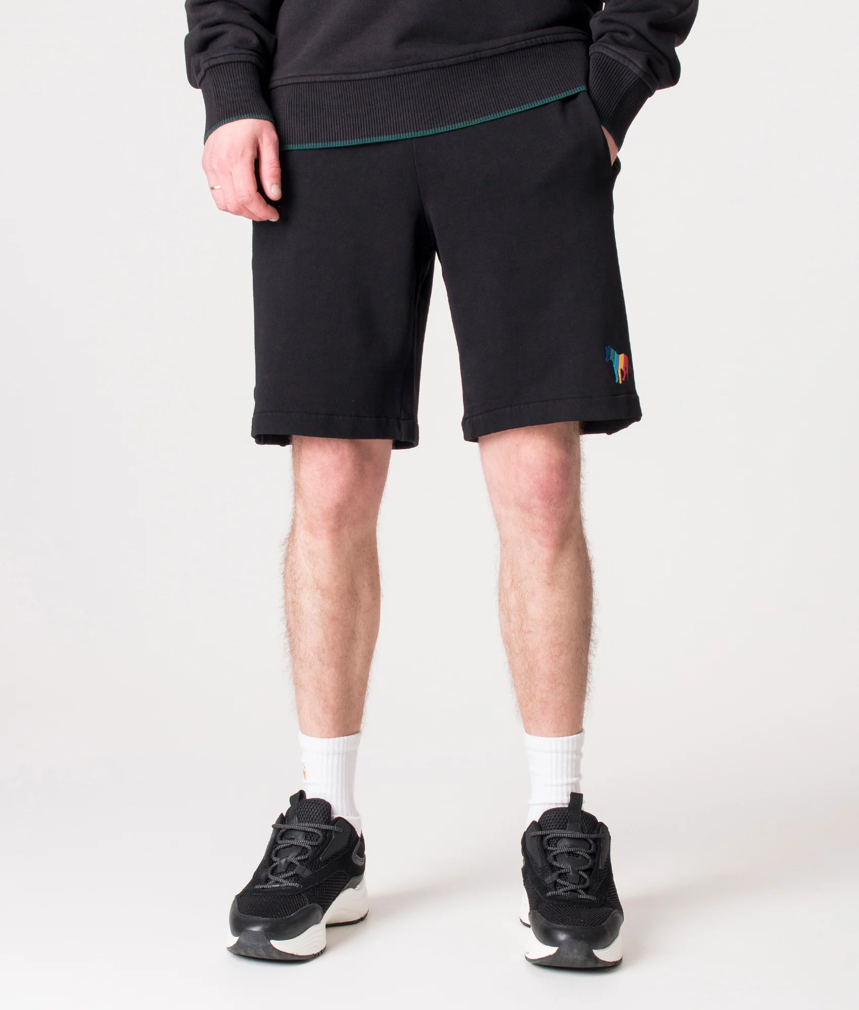 Regular Fit Broad Stripe Sweat Shorts - Image 4