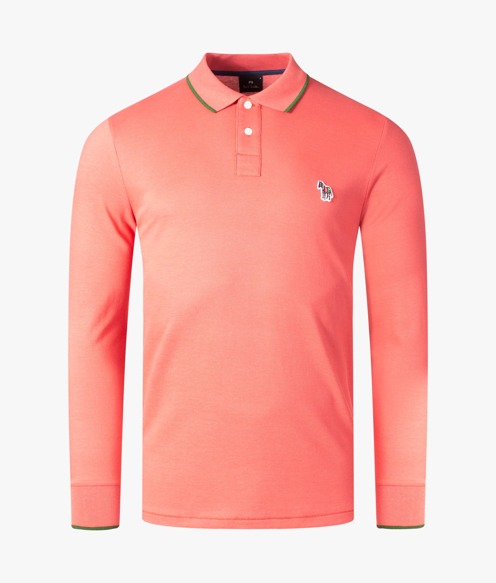 Regular Fit Long Sleeve Zebra Logo tipped Polo Shirt