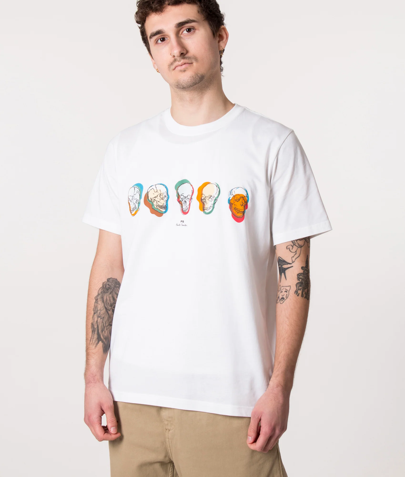 Regular Fit Skulls Logo T-Shirt