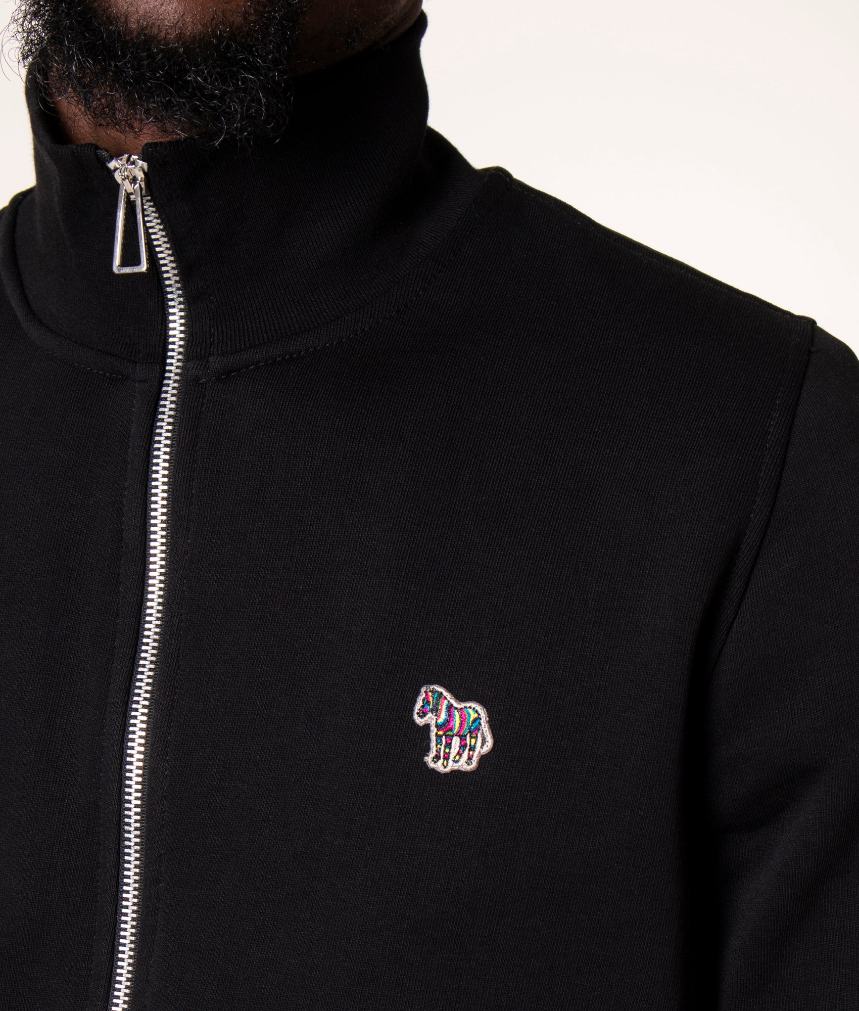 Regular Fit Zip Through Zebra Logo Sweatshirt - Image 3