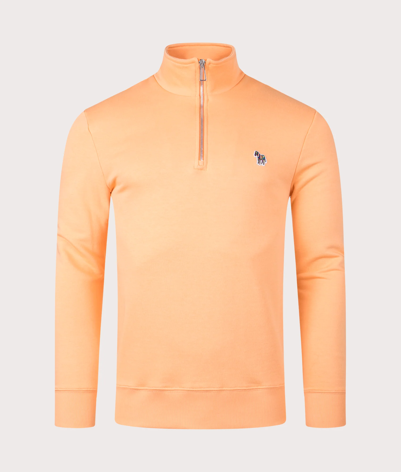Regular Fit Quarter Zip Zebra Logo Sweatshirt